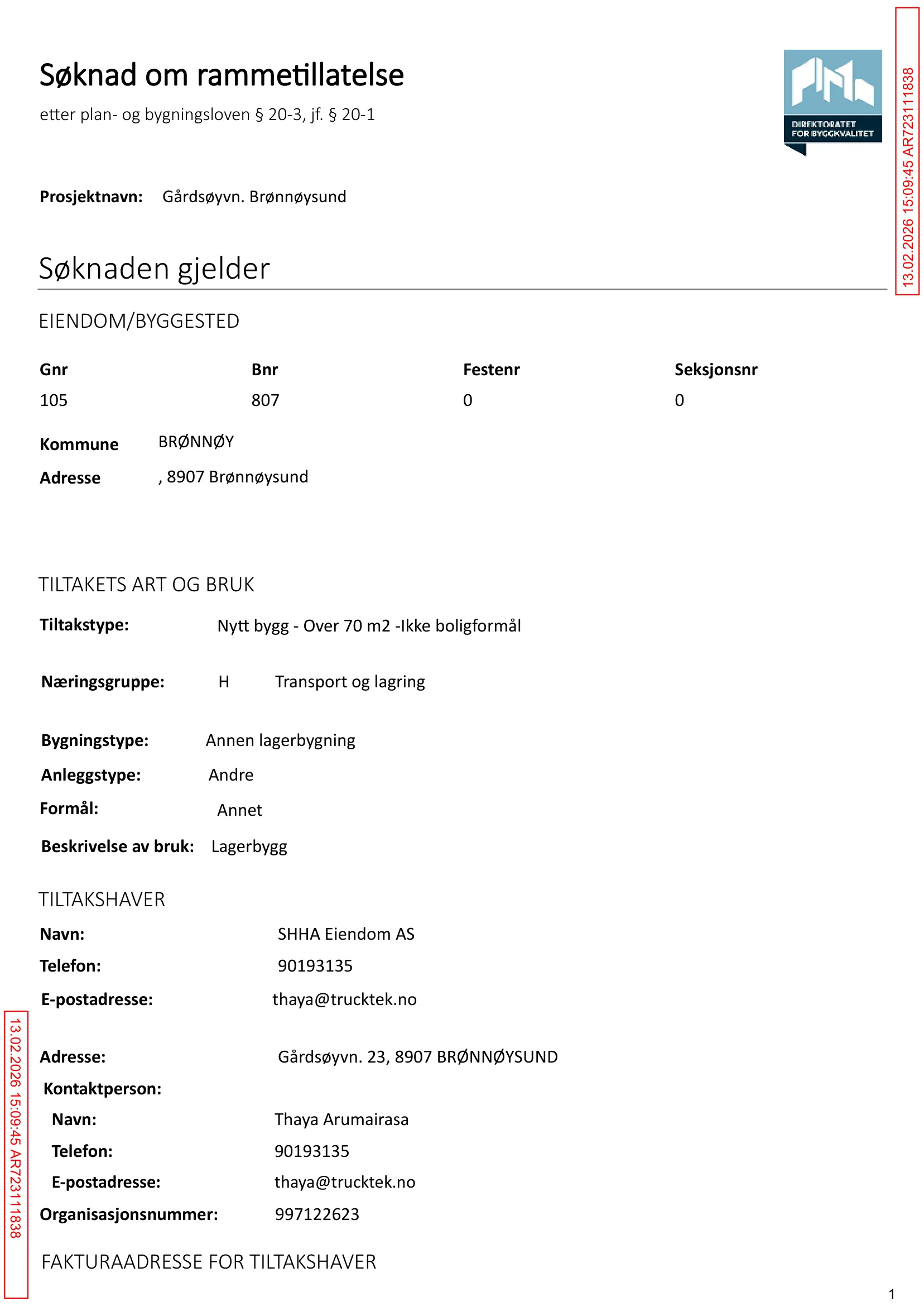 Søknad om rammetillatelse