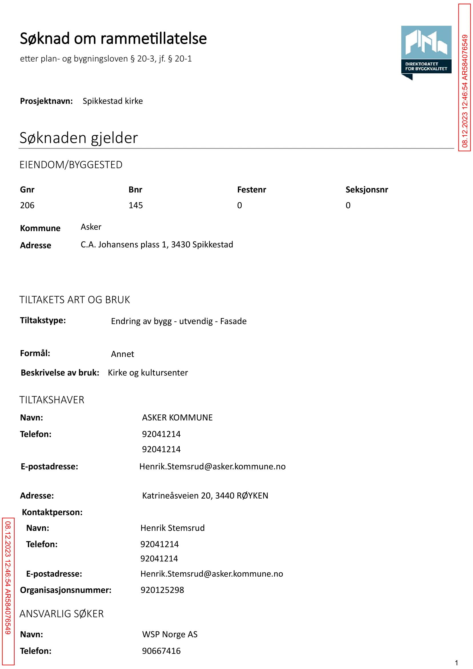 Søknad om rammetillatelse