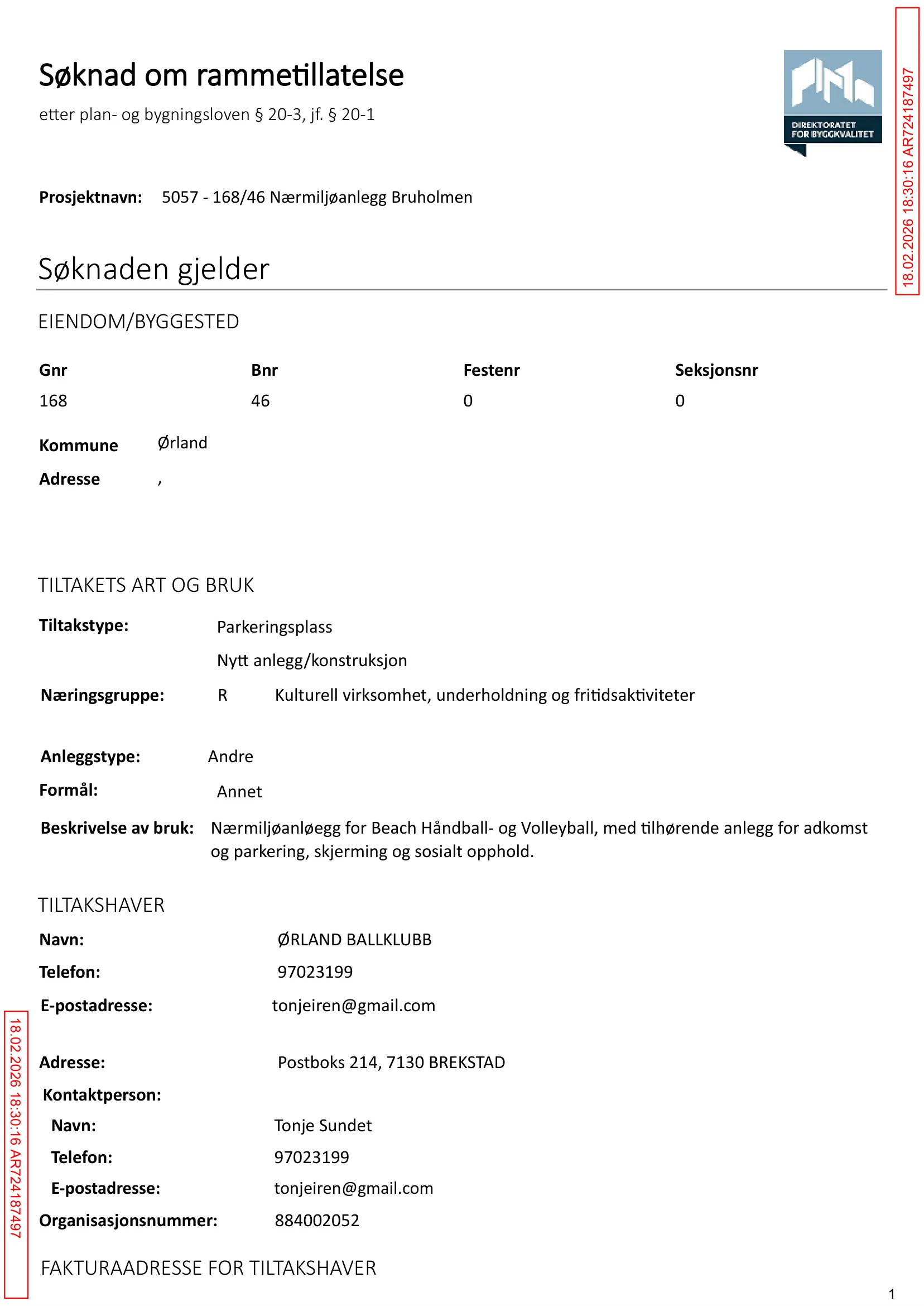 Søknad om rammetillatelse