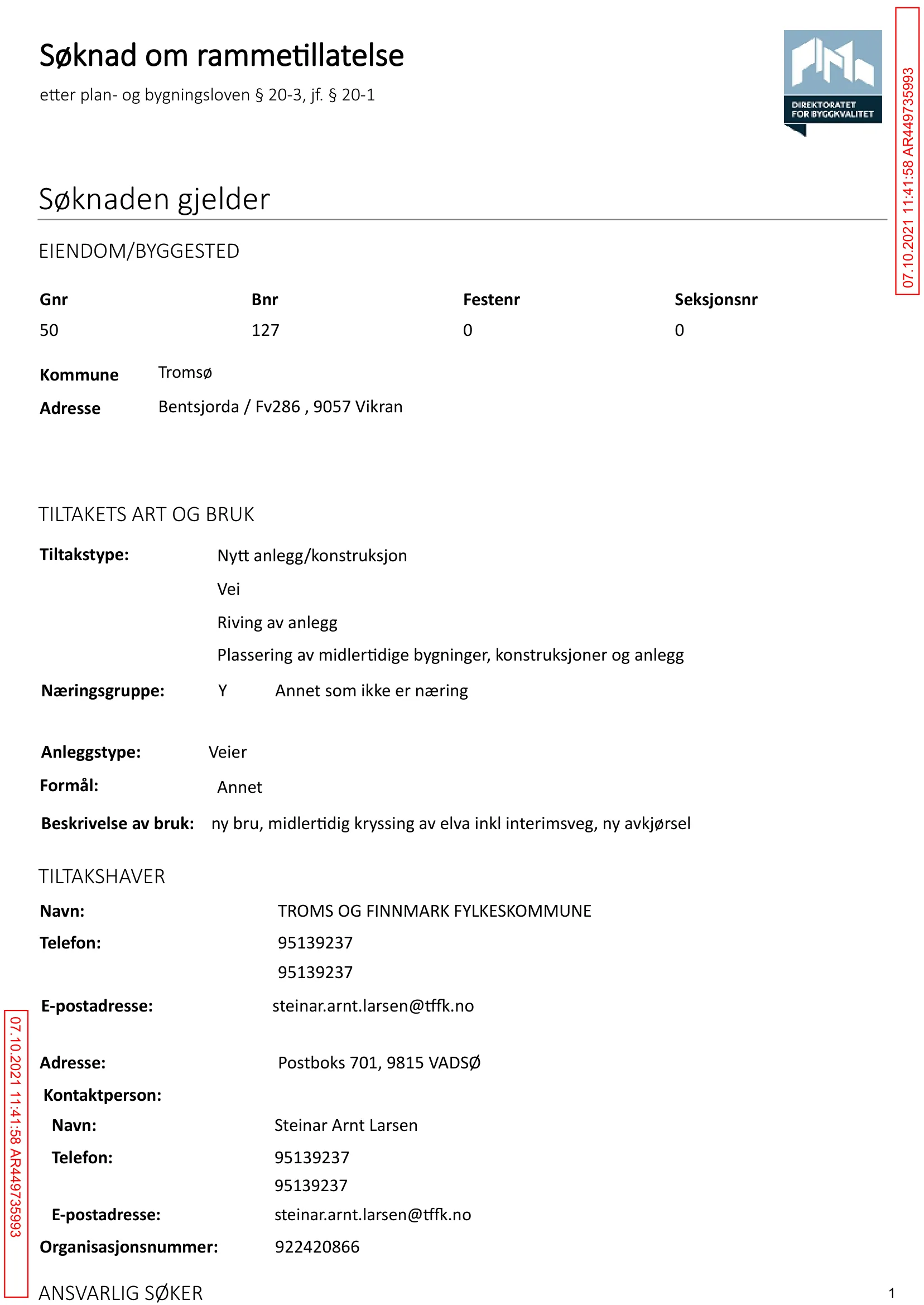 Søknad om rammetillatelse