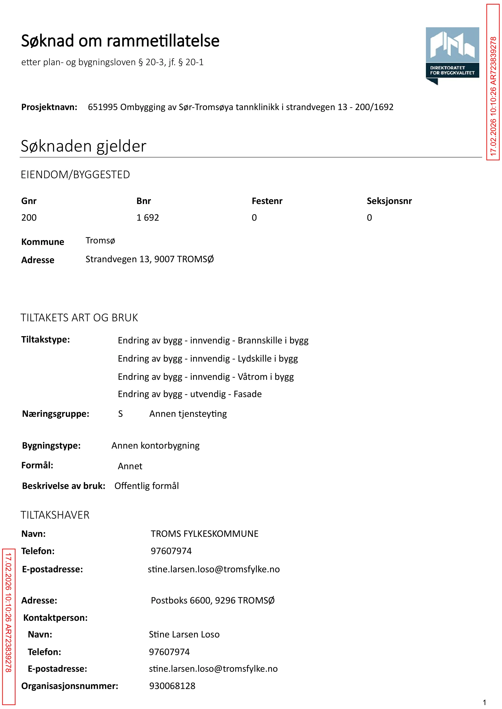 Søknad om rammetillatelse