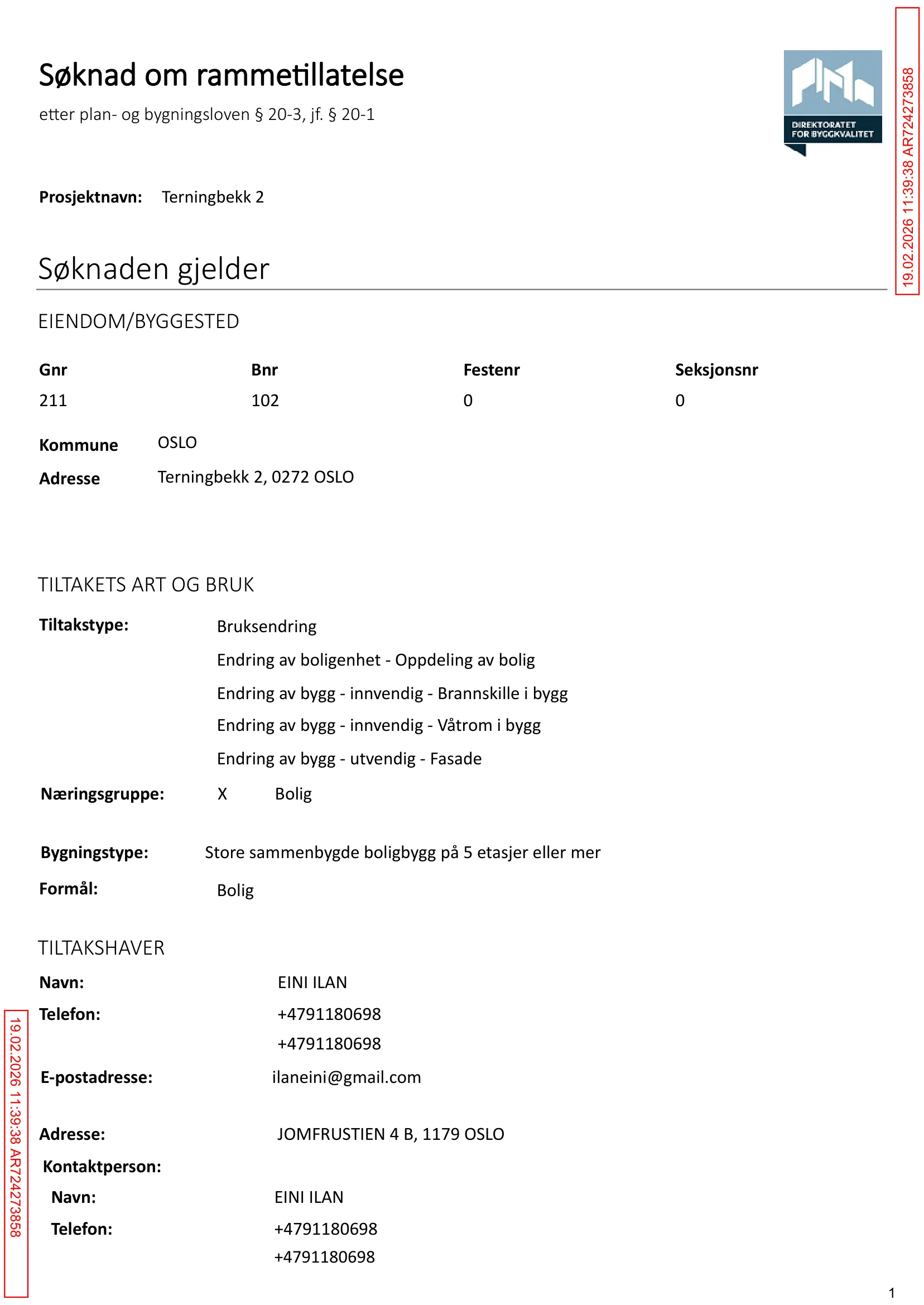 Søknad om rammetillatelse