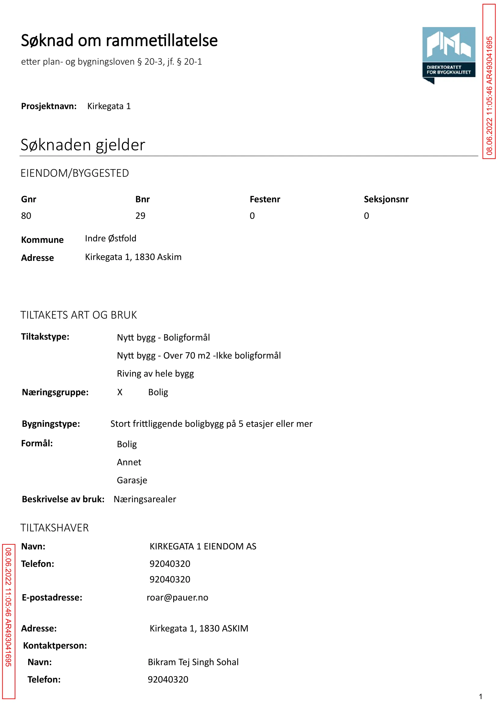 Søknad om rammetillatelse