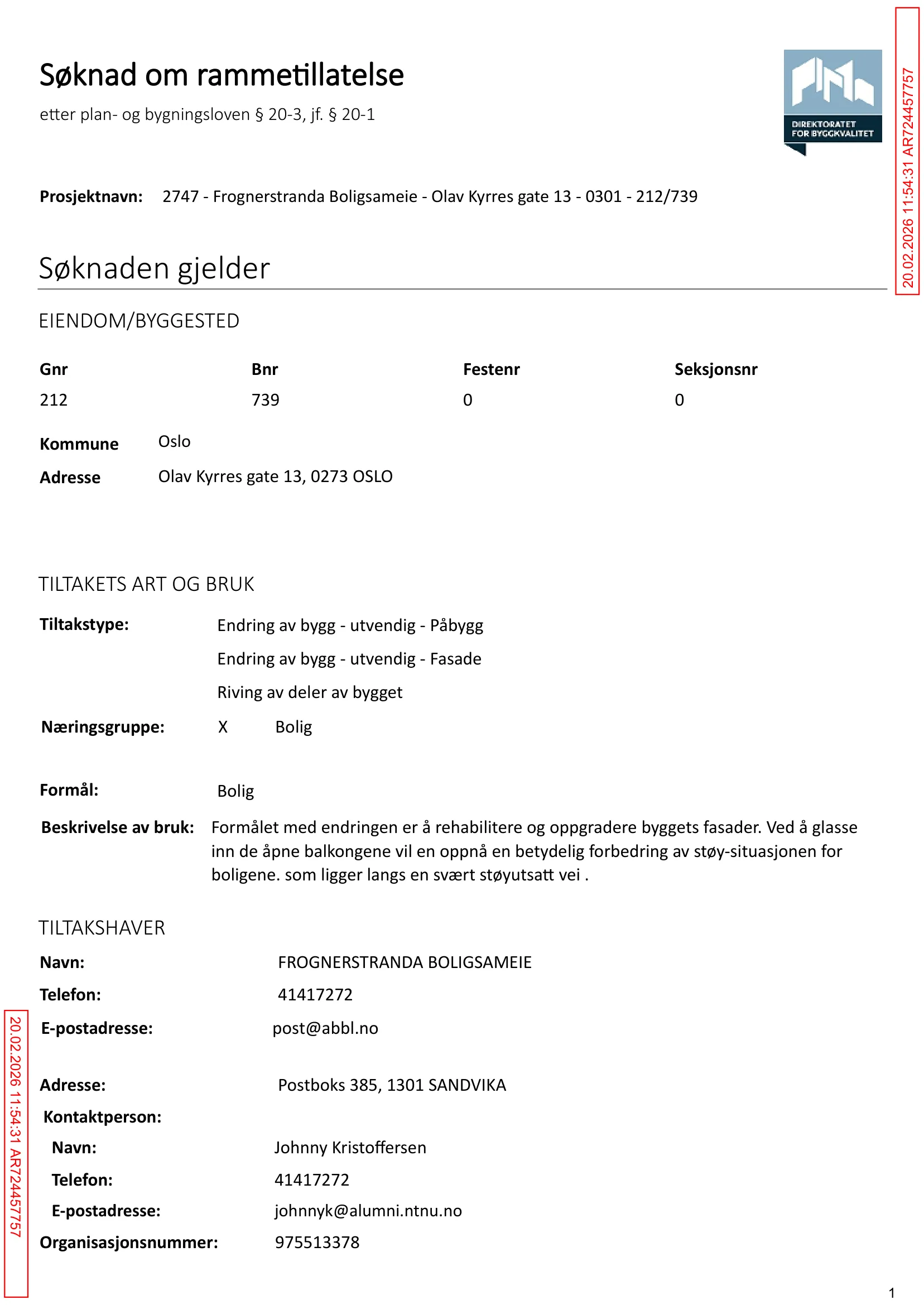 Søknad om rammetillatelse