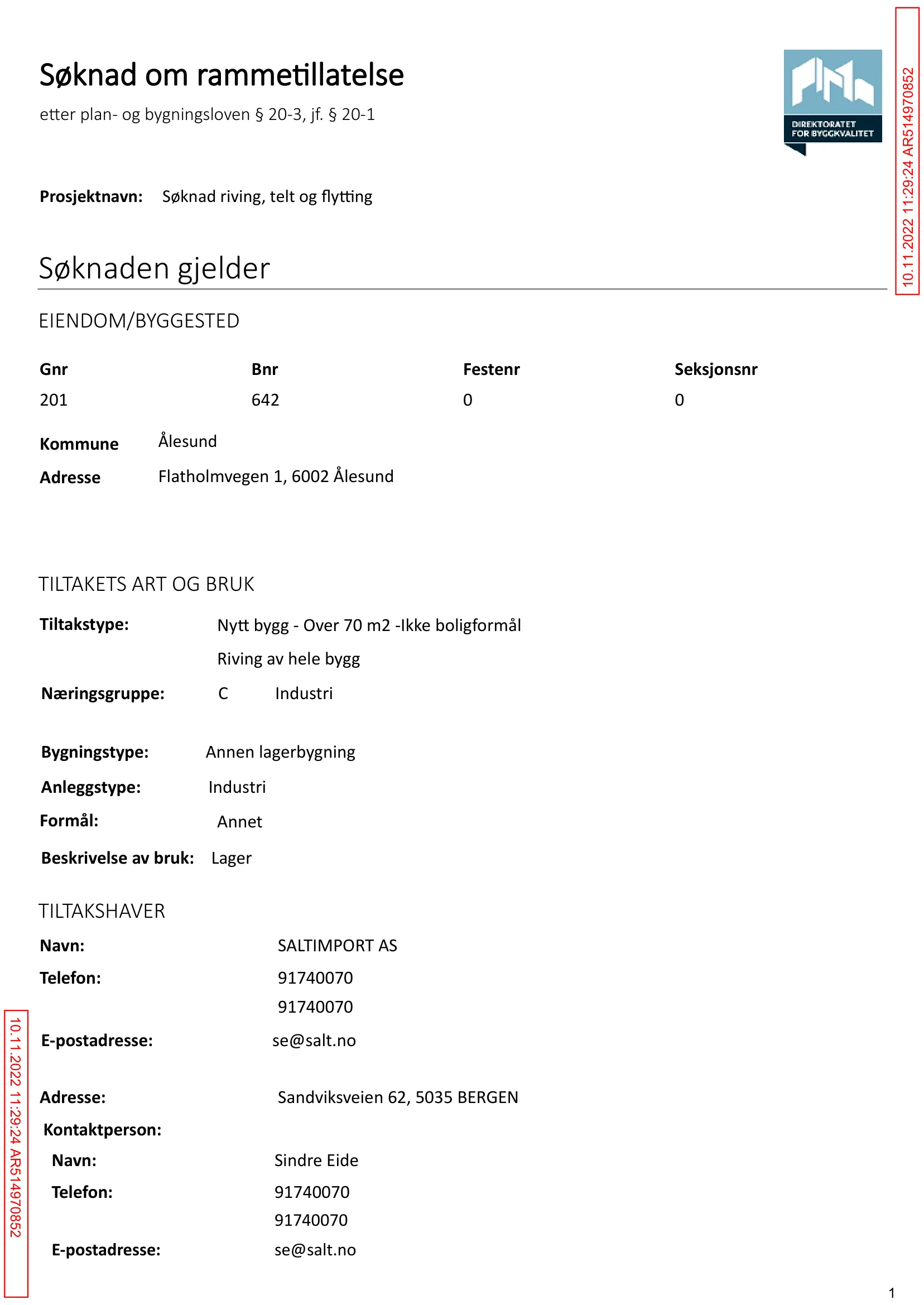 Søknad om rammetillatelse