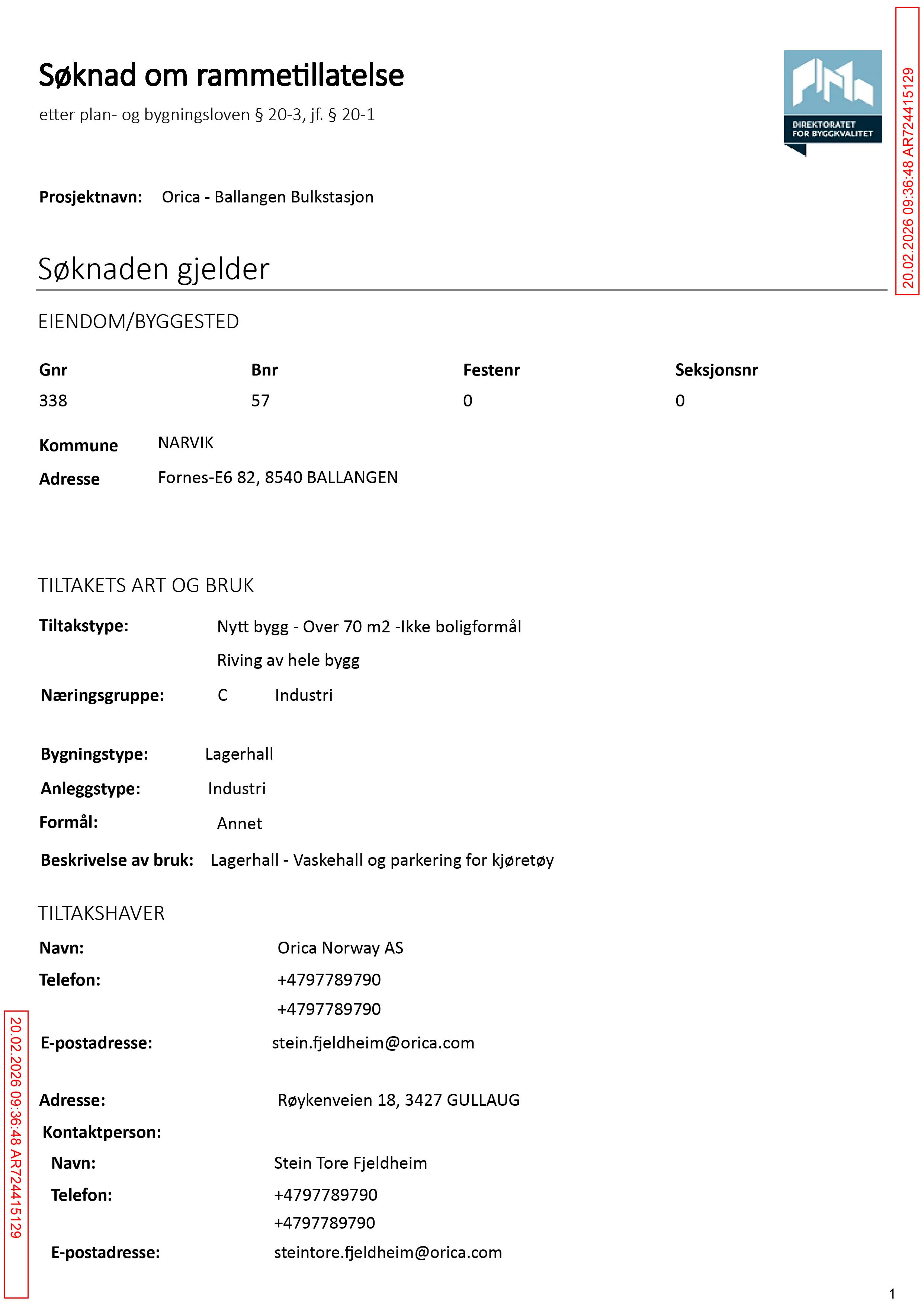 Søknad om rammetillatelse