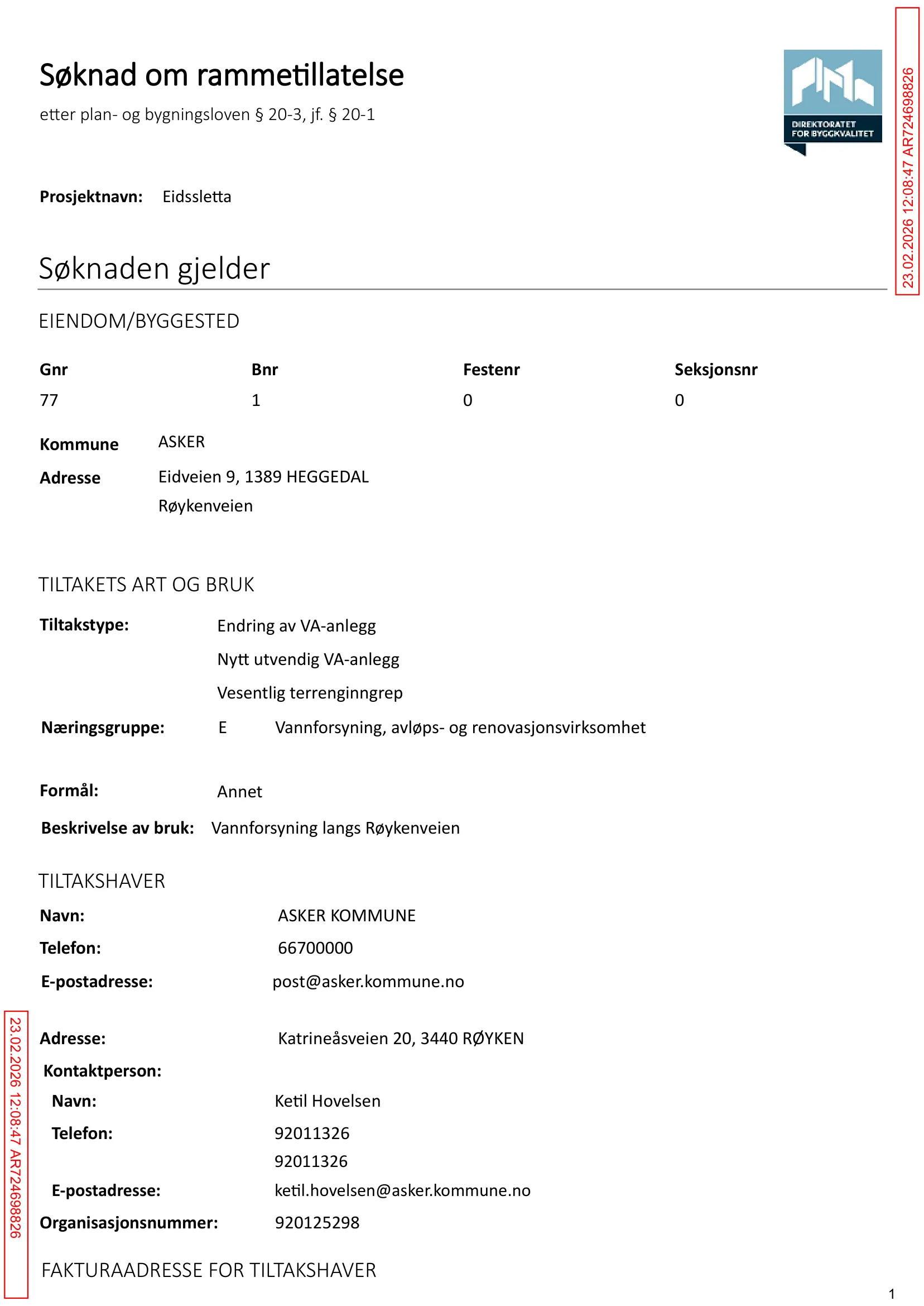 Søknad om rammetillatelse