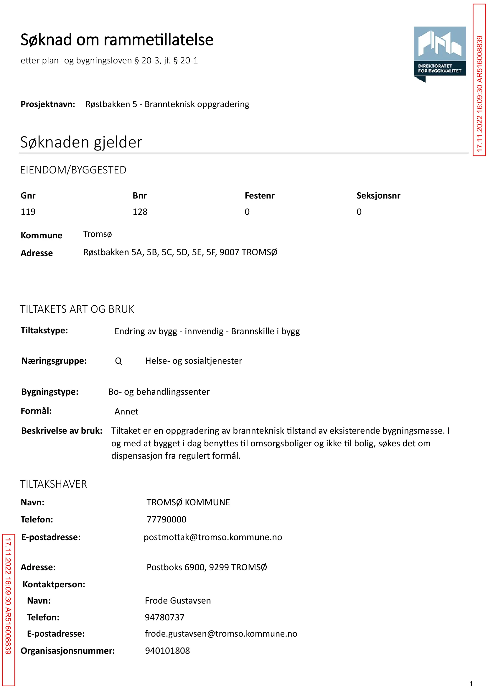 Søknad om rammetillatelse