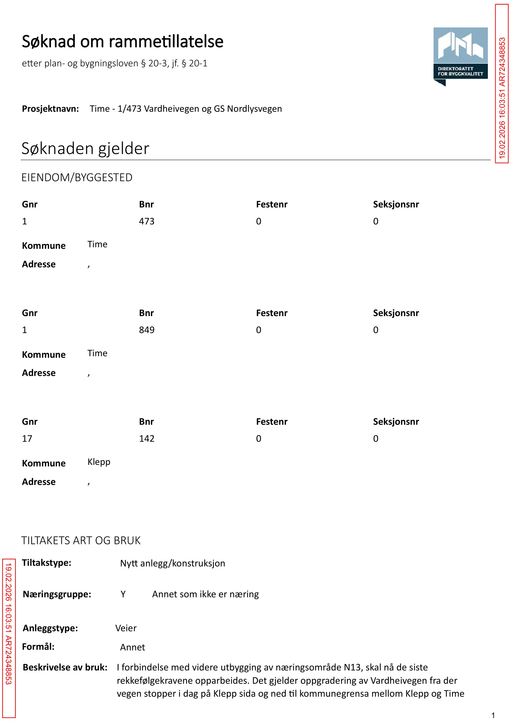 Søknad om rammetillatelse