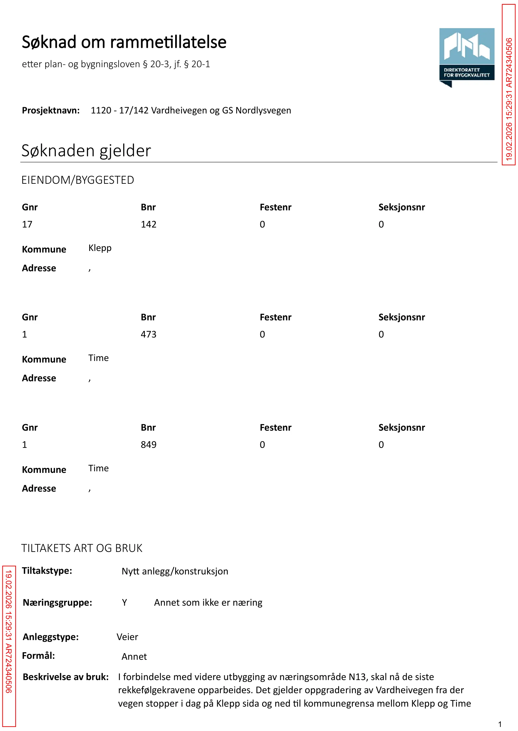 Søknad om rammetillatelse