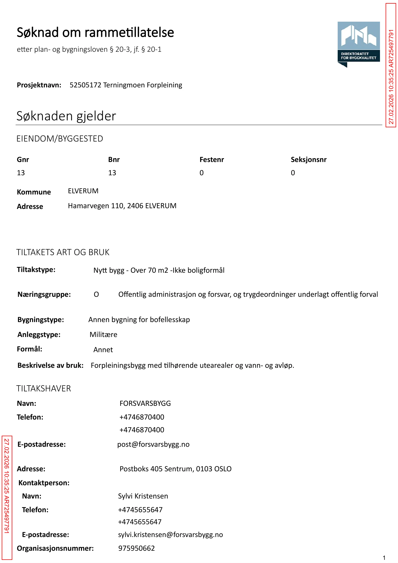 Søknad om rammetillatelse