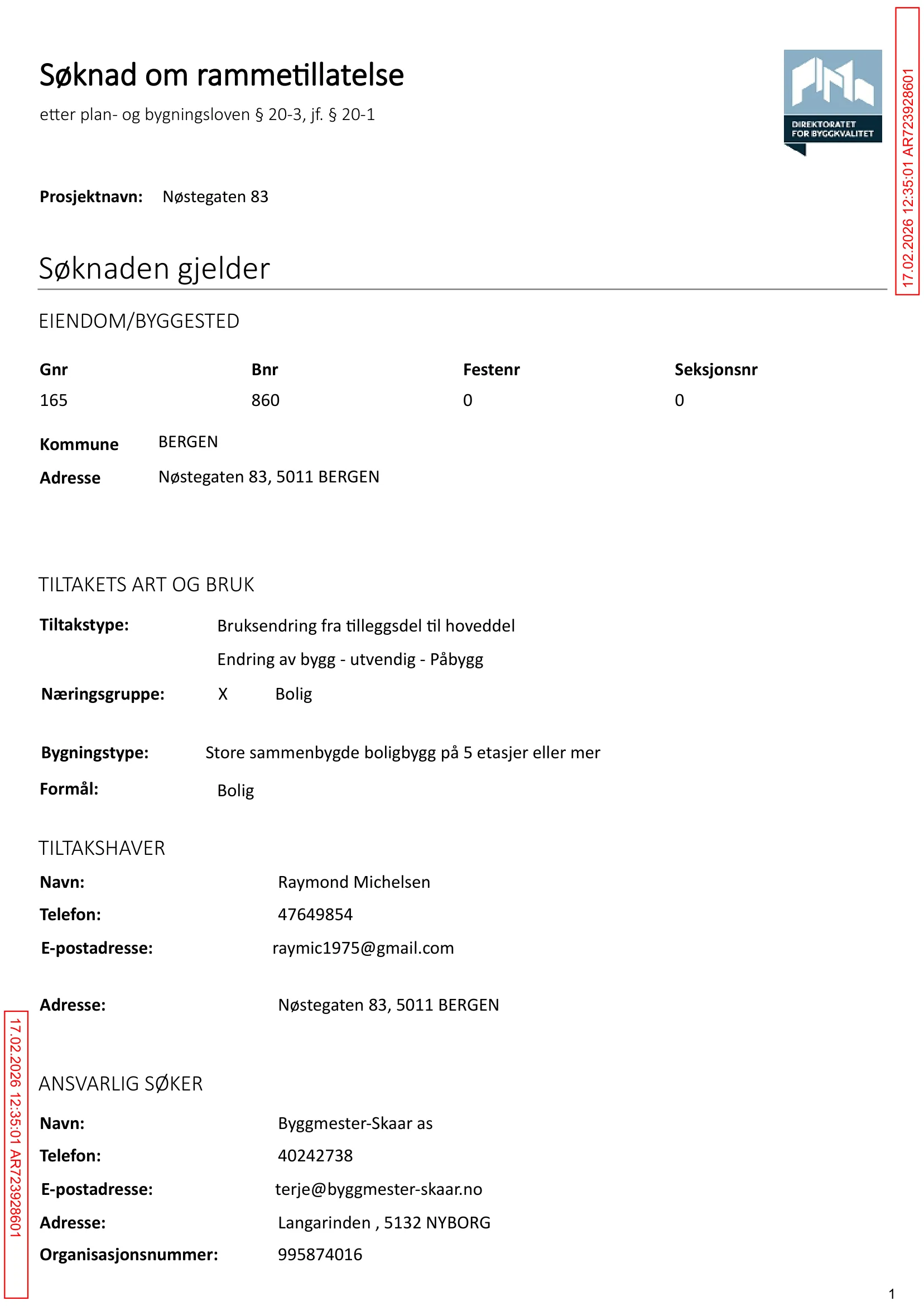 Søknad om rammetillatelse