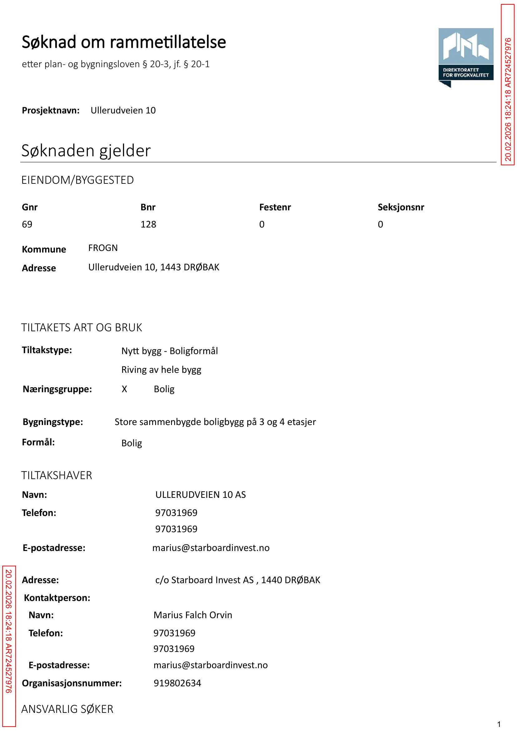 Søknad om rammetillatelse