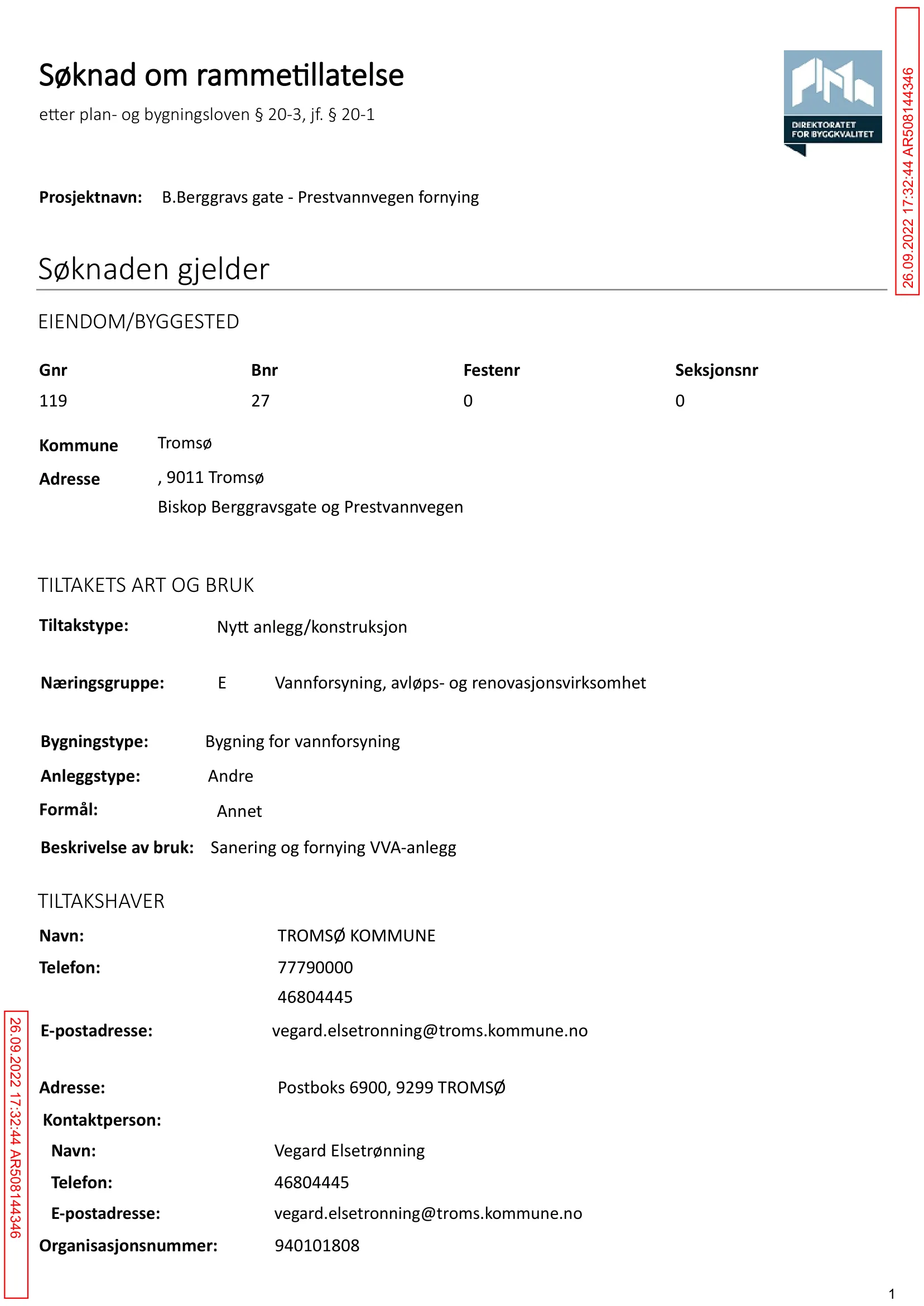 Søknad om rammetillatelse