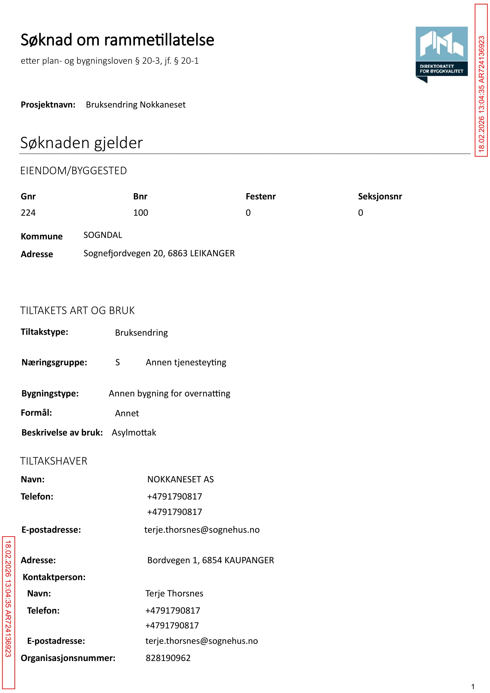 Søknad om rammetillatelse