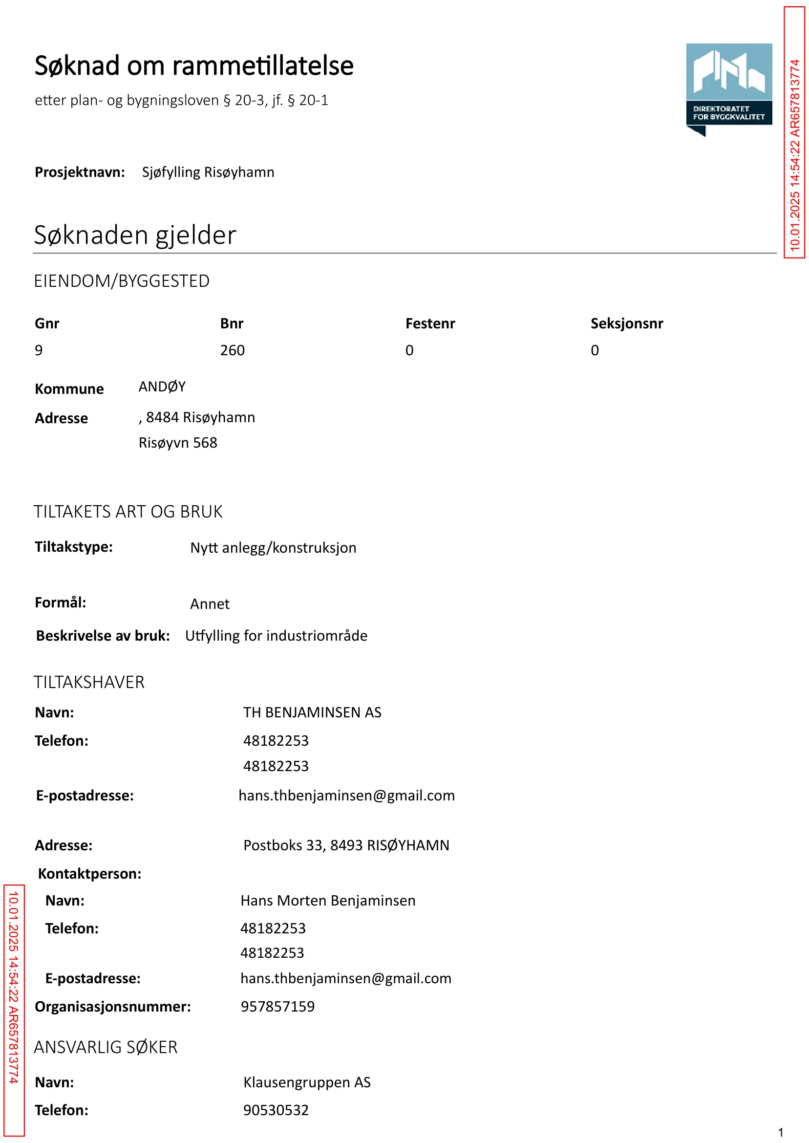 Søknad om rammetillatelse