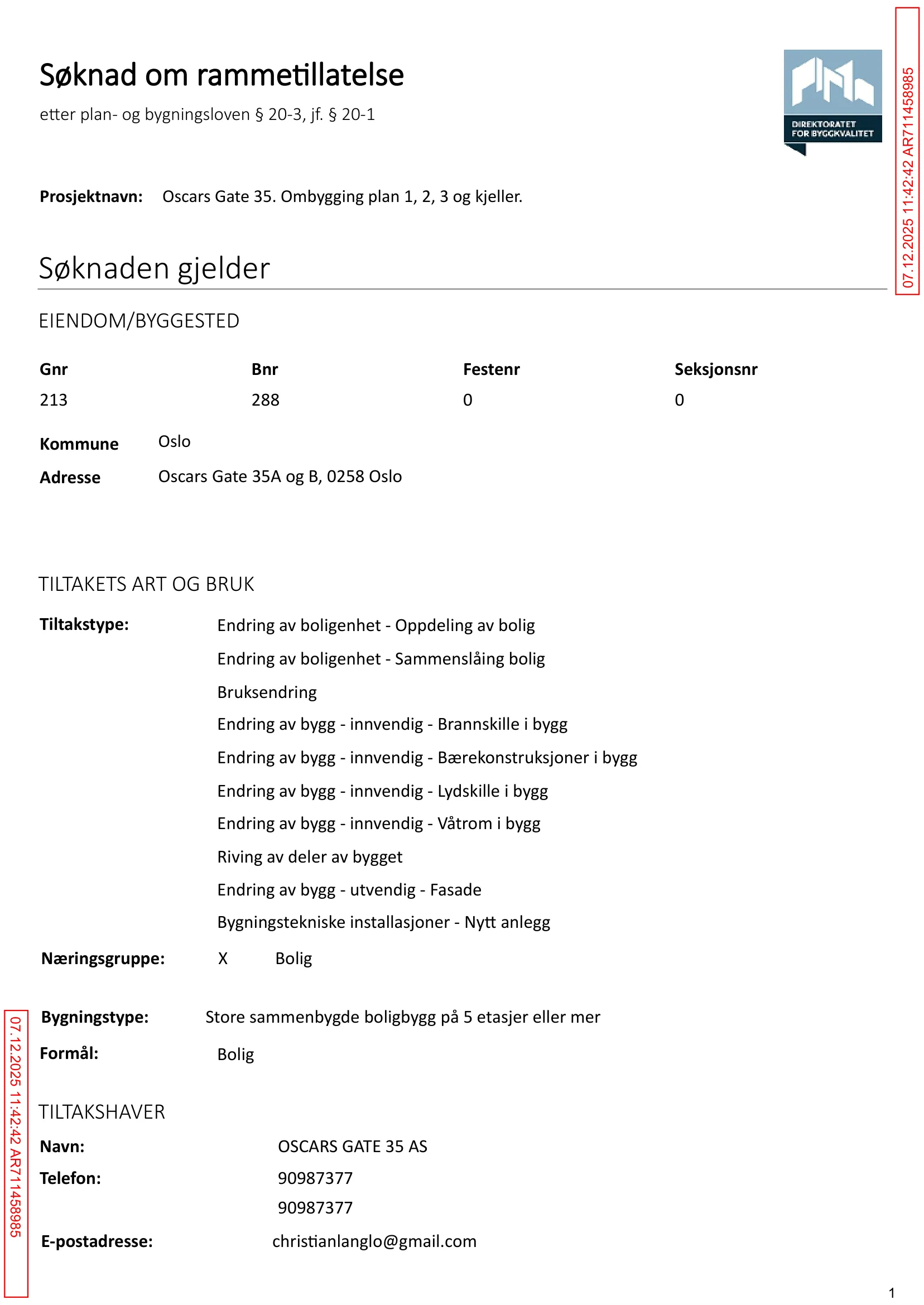 Søknad om rammetillatelse
