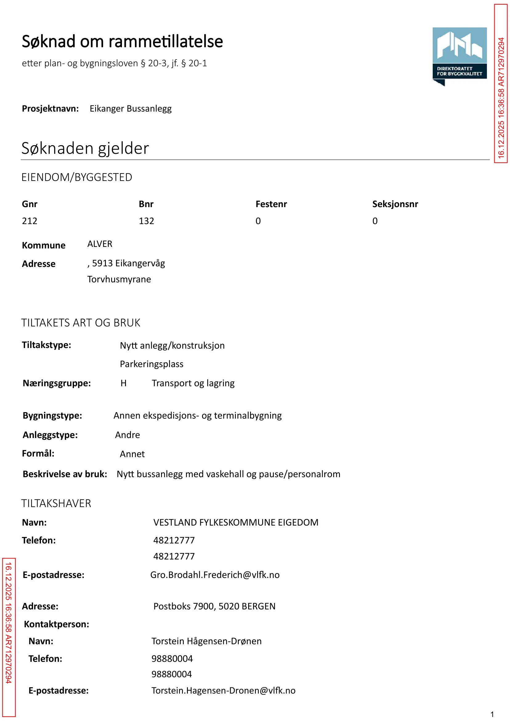 Søknad om rammetillatelse