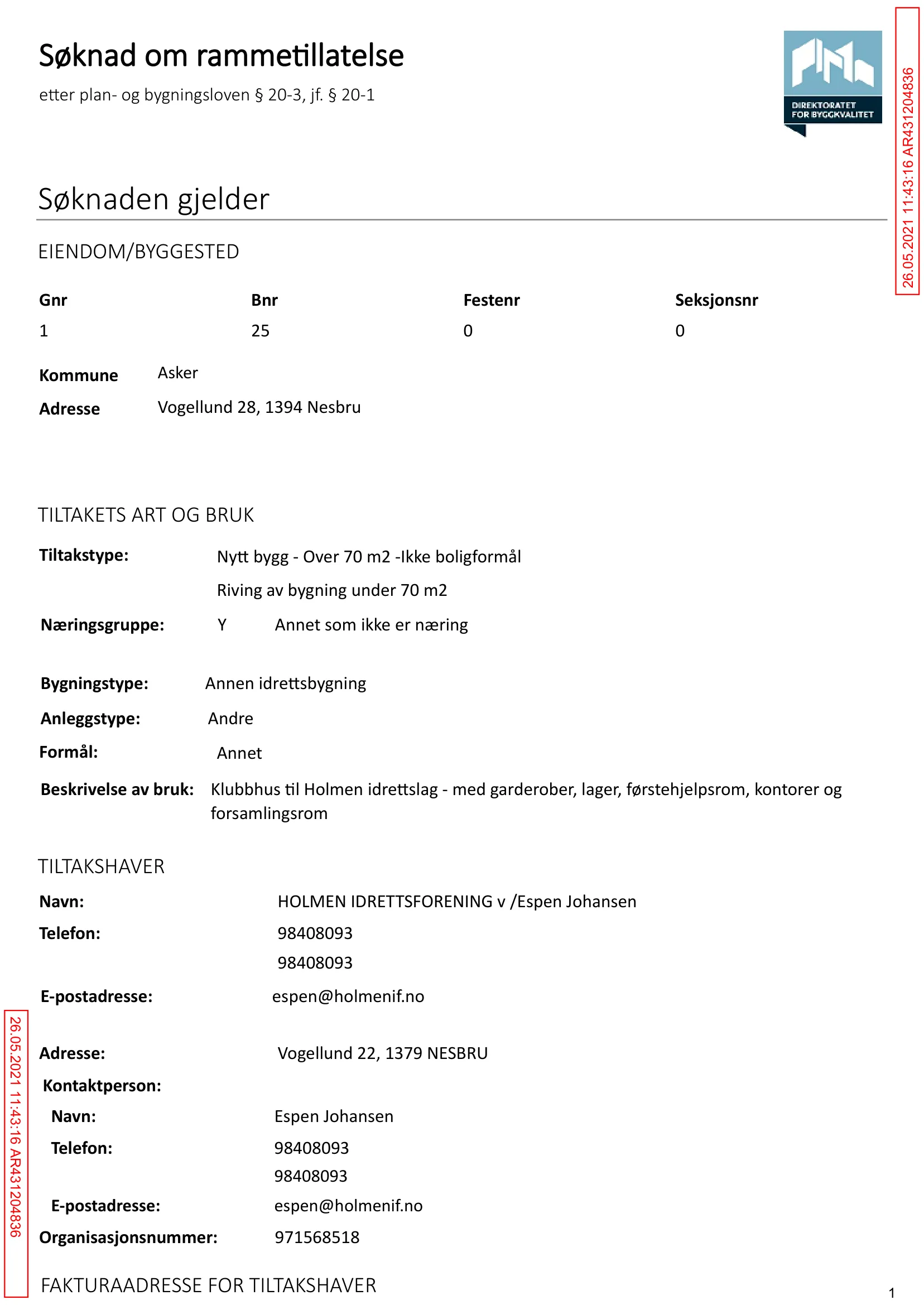 Søknad om rammetillatelse