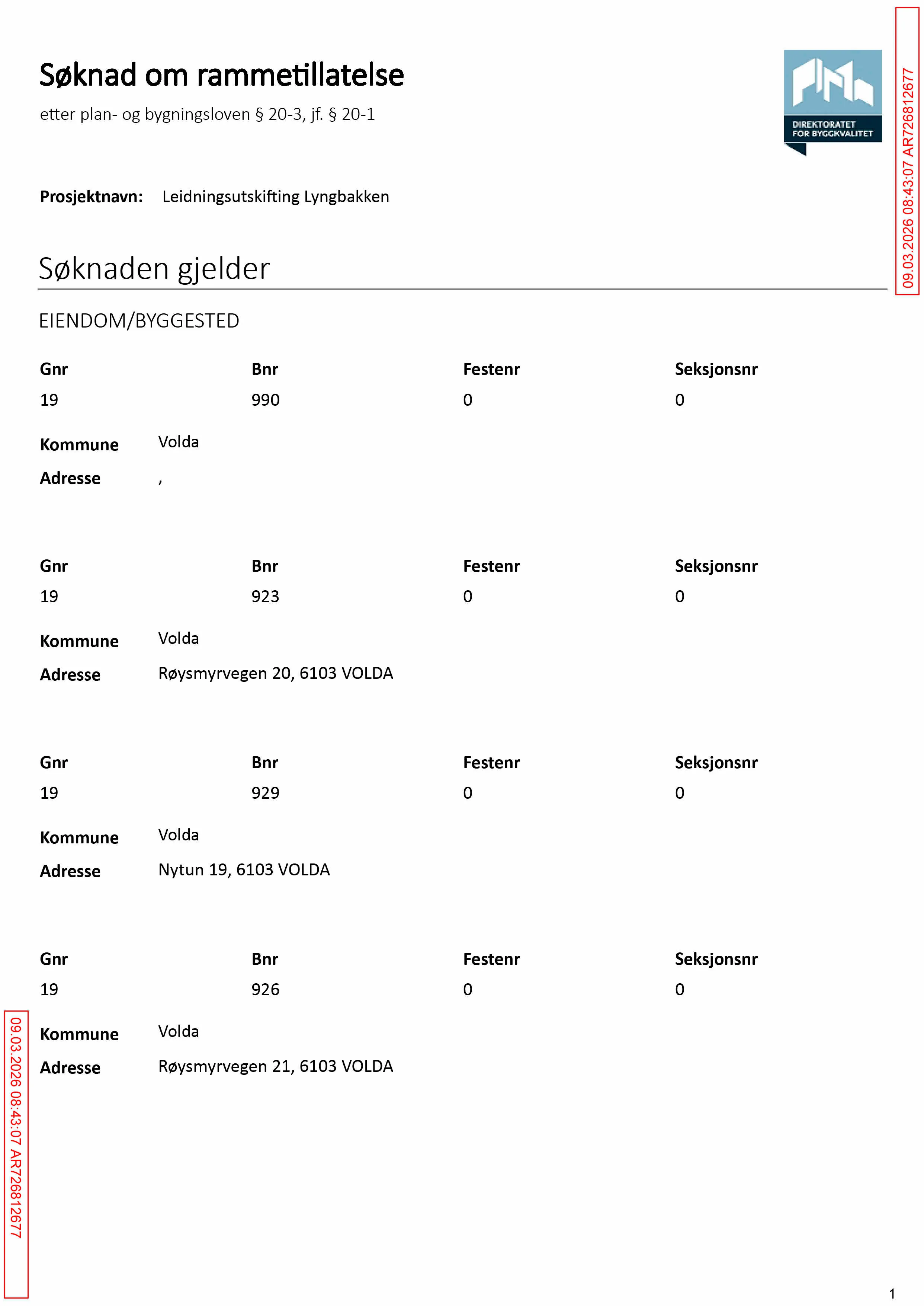 Søknad om rammetillatelse