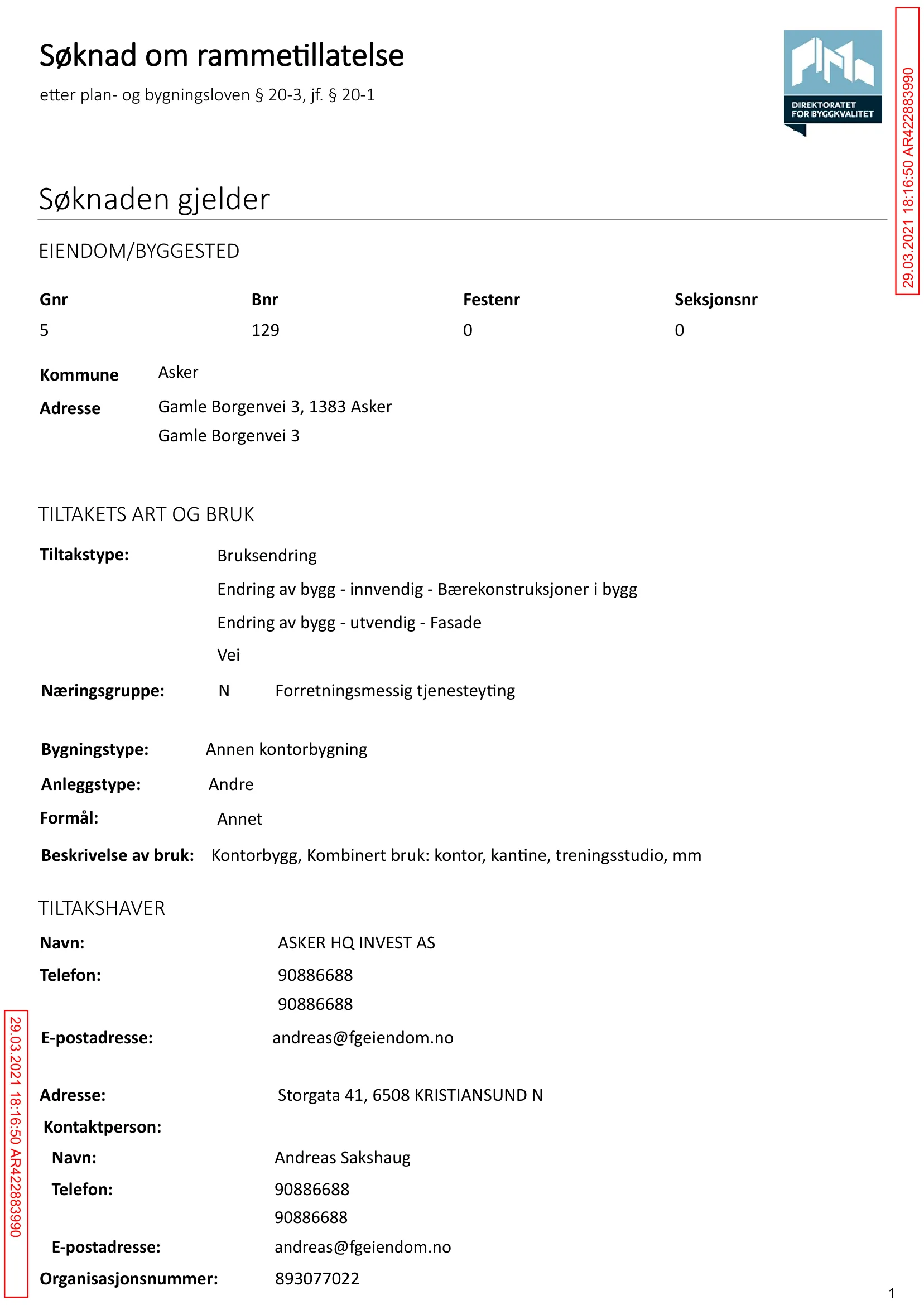 Søknad om rammetillatelse