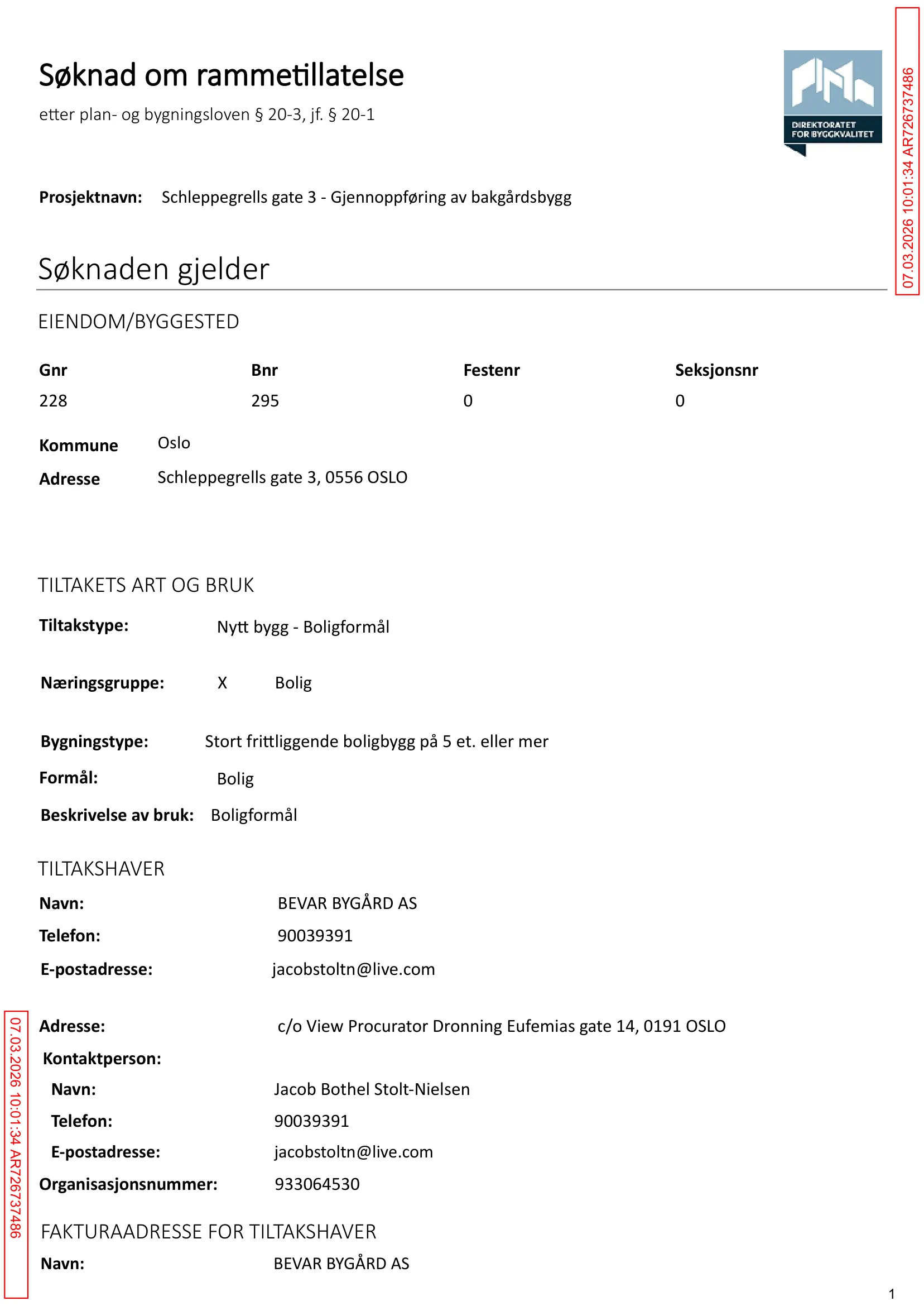 Søknad om rammetillatelse