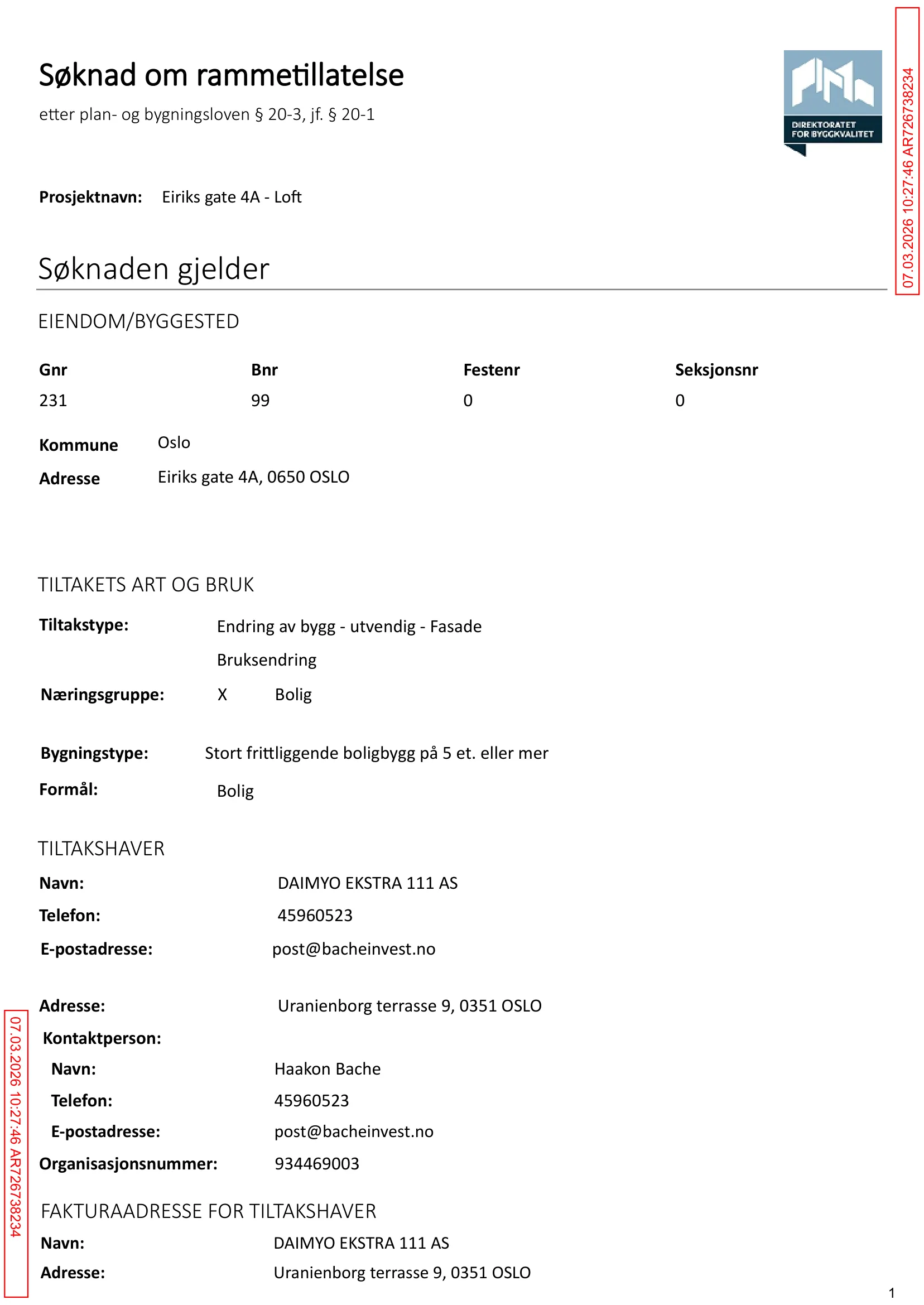 Søknad om rammetillatelse