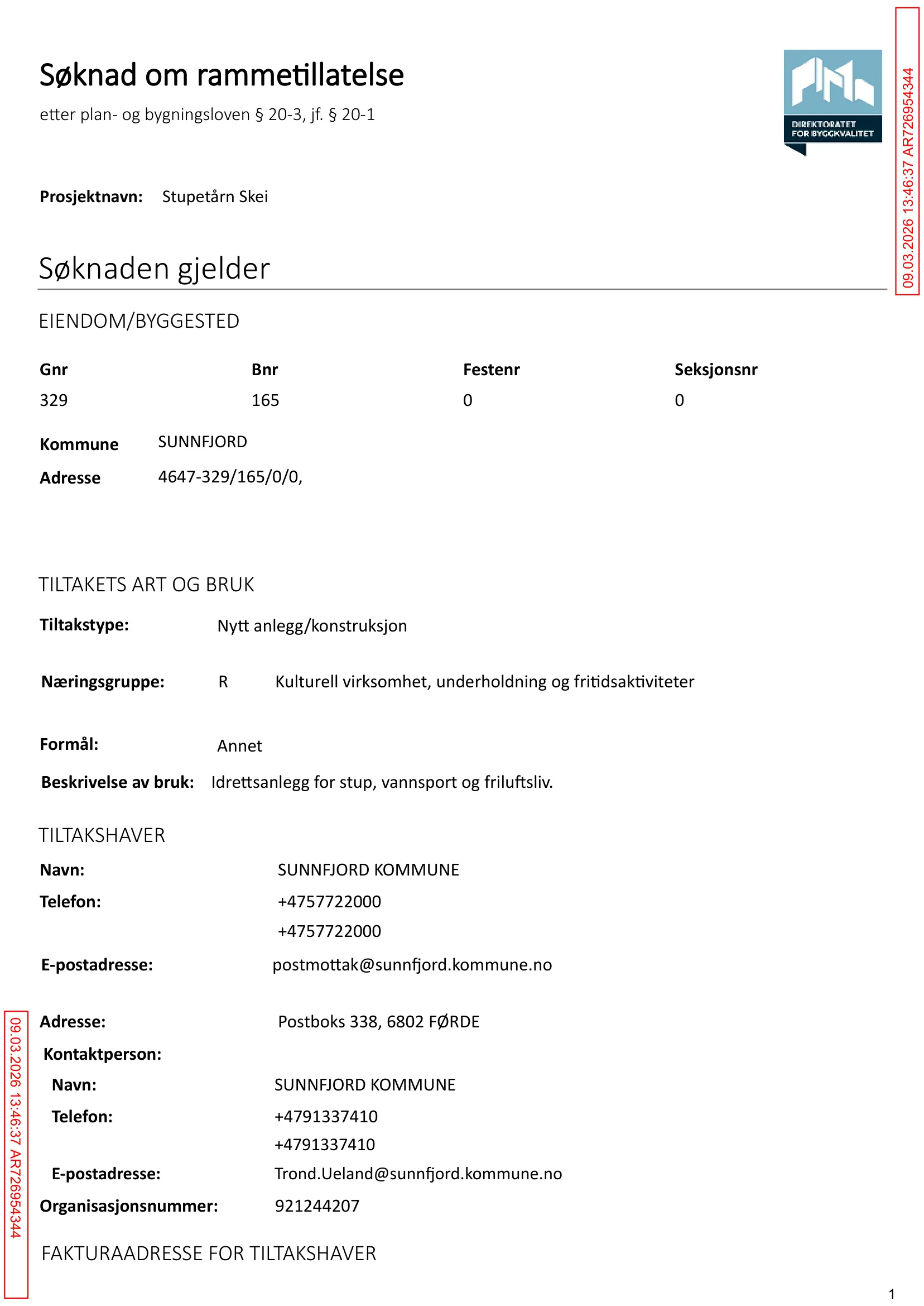 Søknad om rammetillatelse