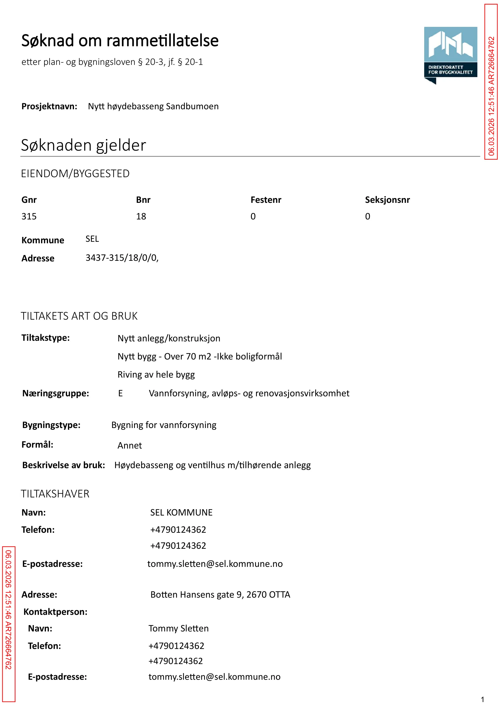 Søknad om rammetillatelse