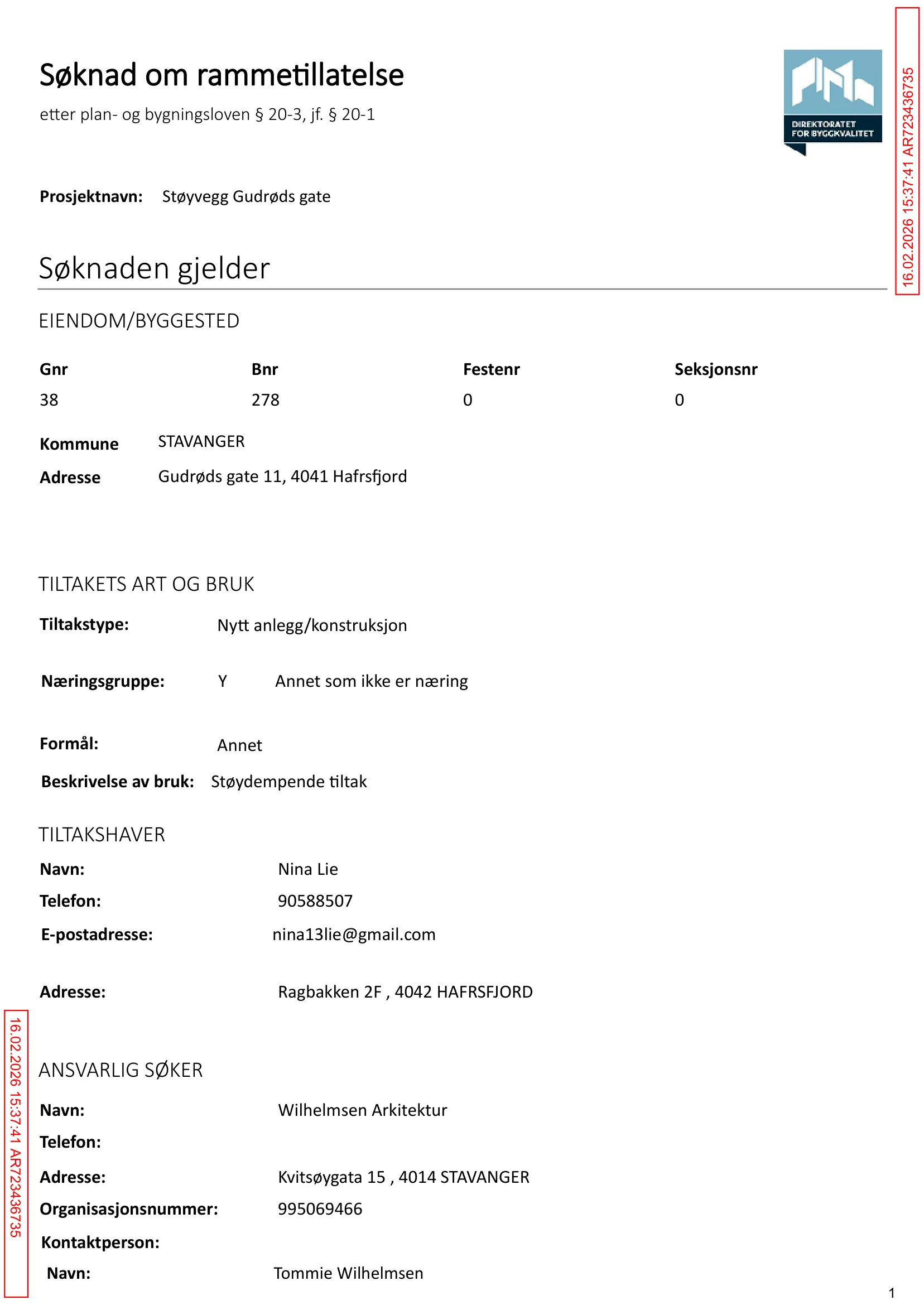 Søknad om rammetillatelse