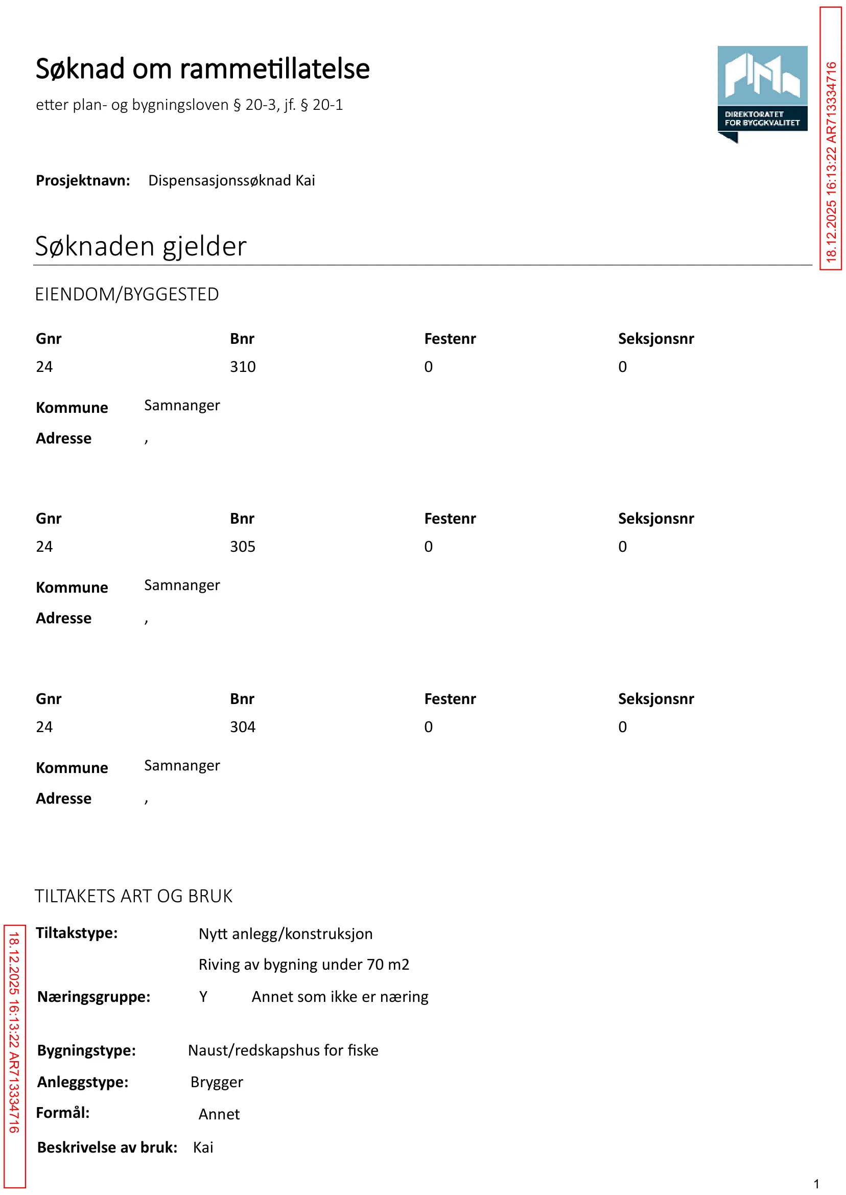 Søknad om rammetillatelse