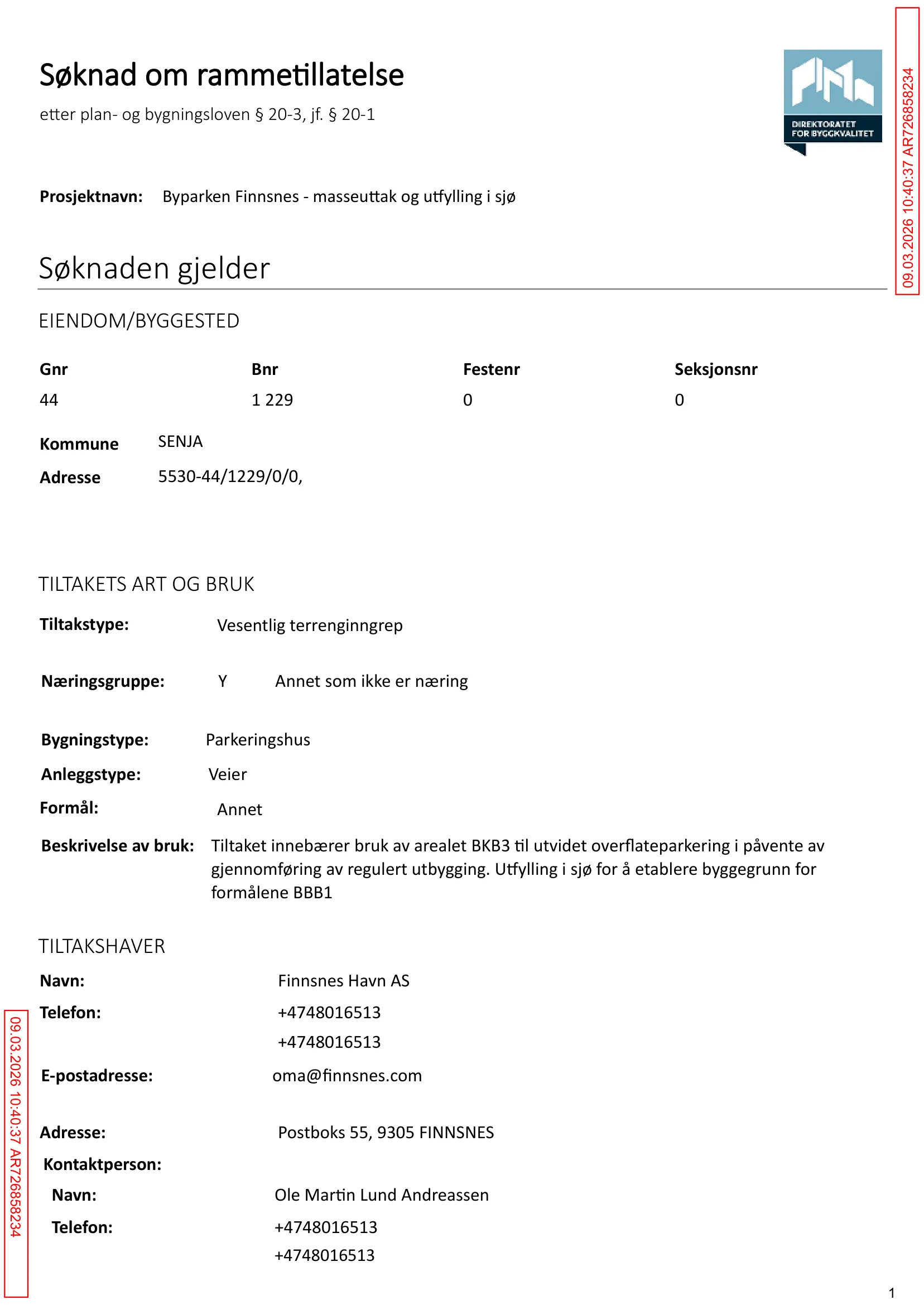 Søknad om rammetillatelse