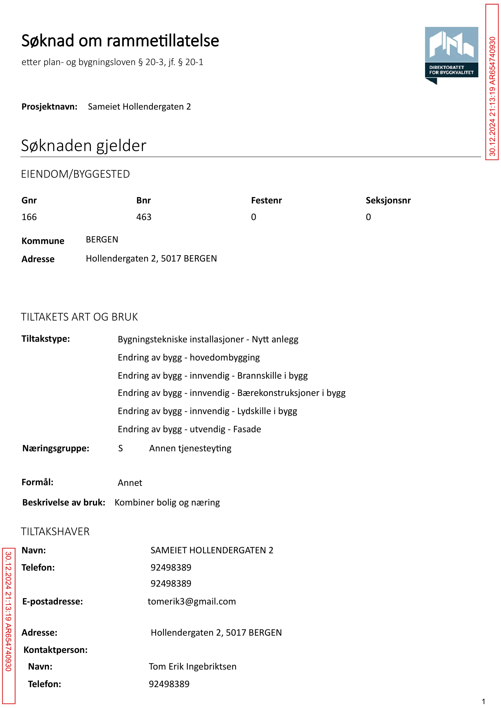 Søknad om rammetillatelse