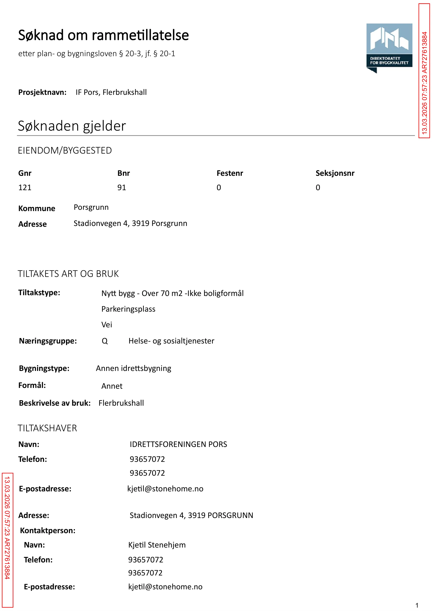 Søknad om rammetillatelse