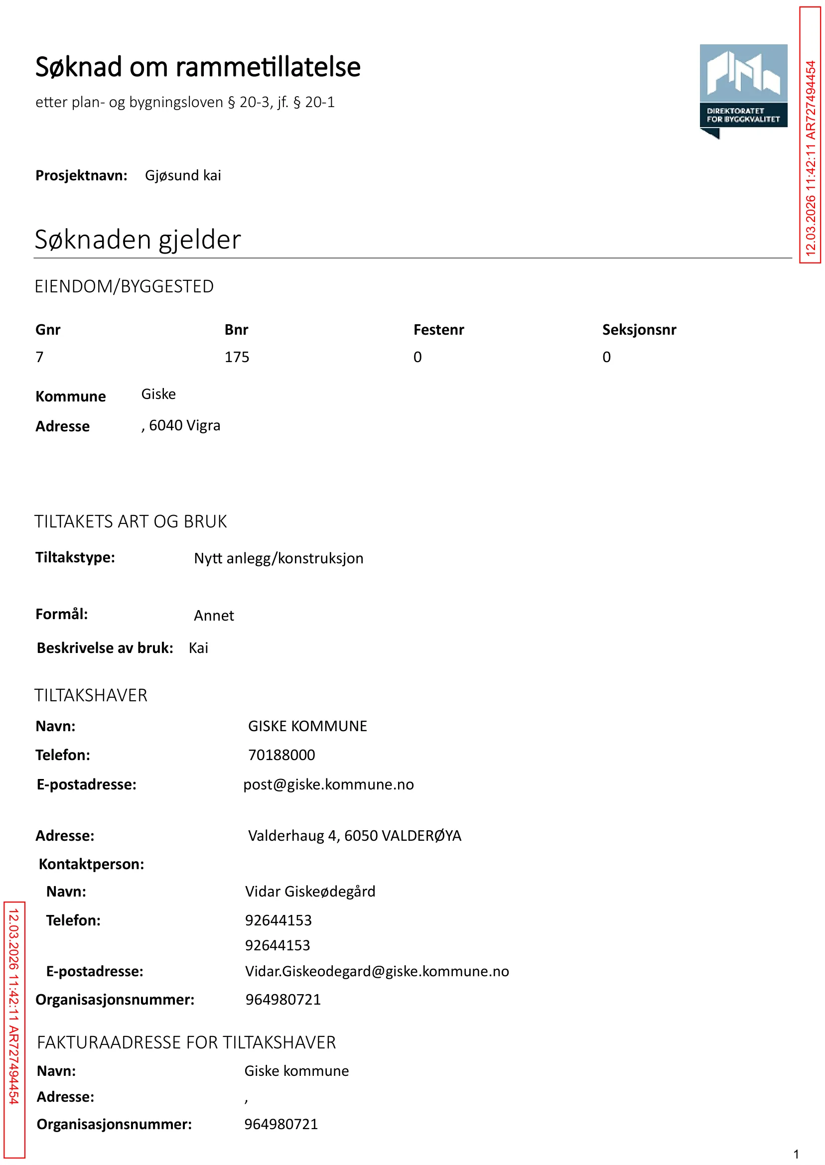 Søknad om rammetillatelse