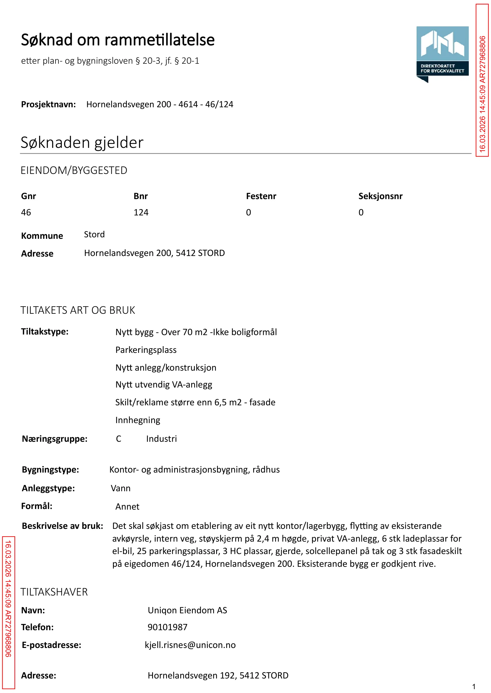 Søknad om rammetillatelse