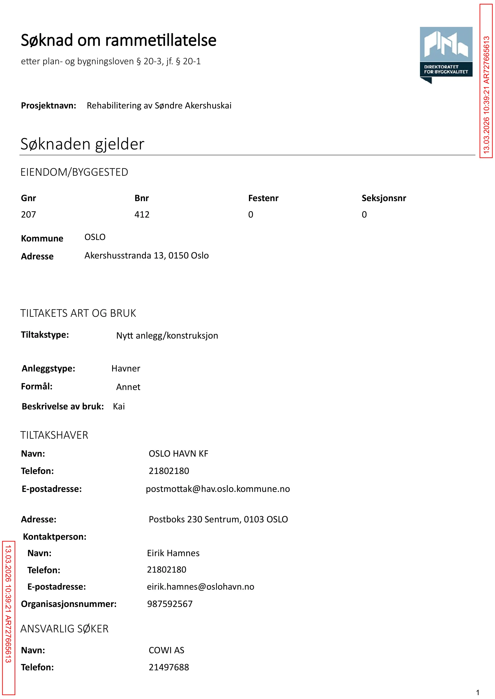 Søknad om rammetillatelse