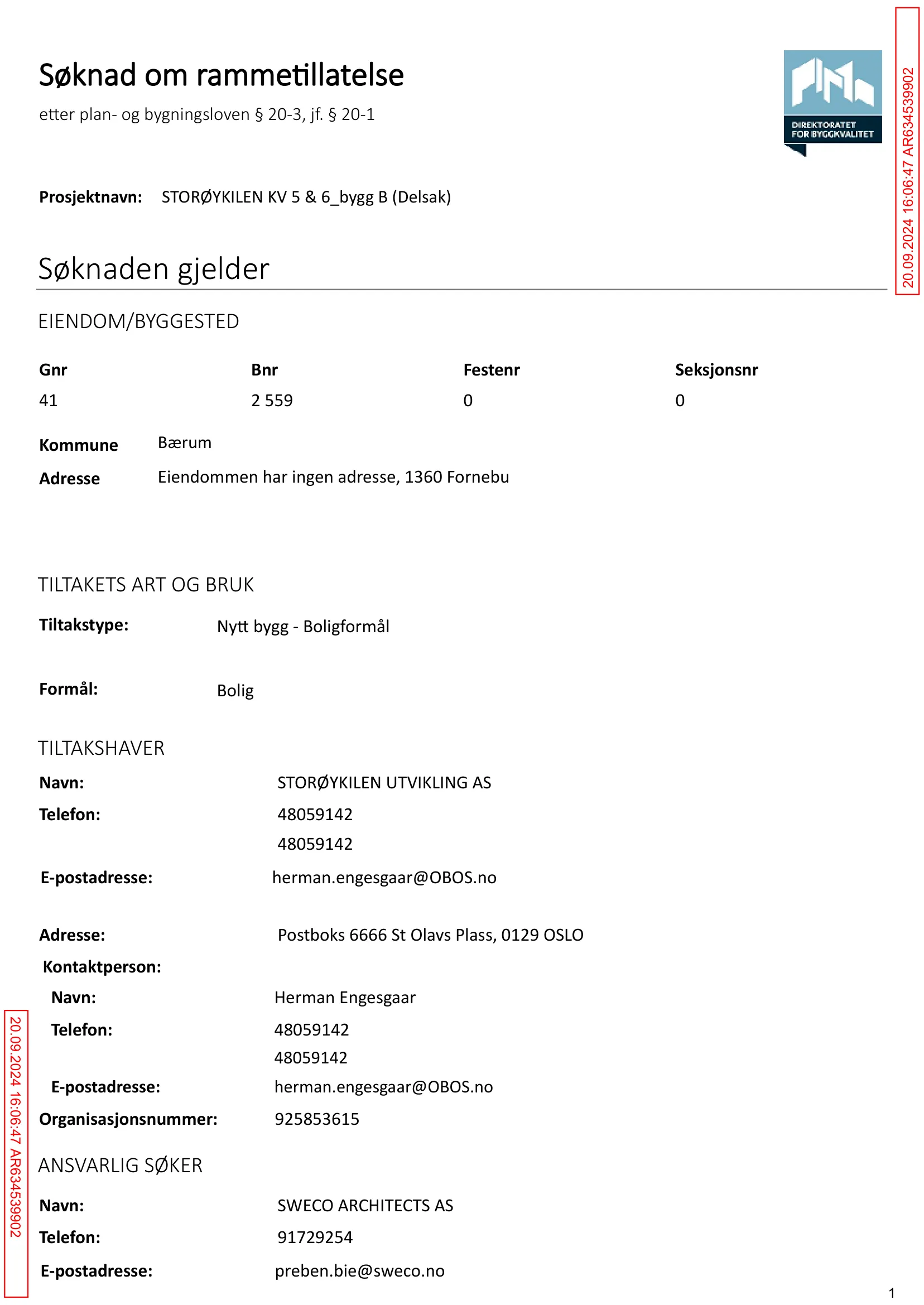 Søknad om rammetillatelse