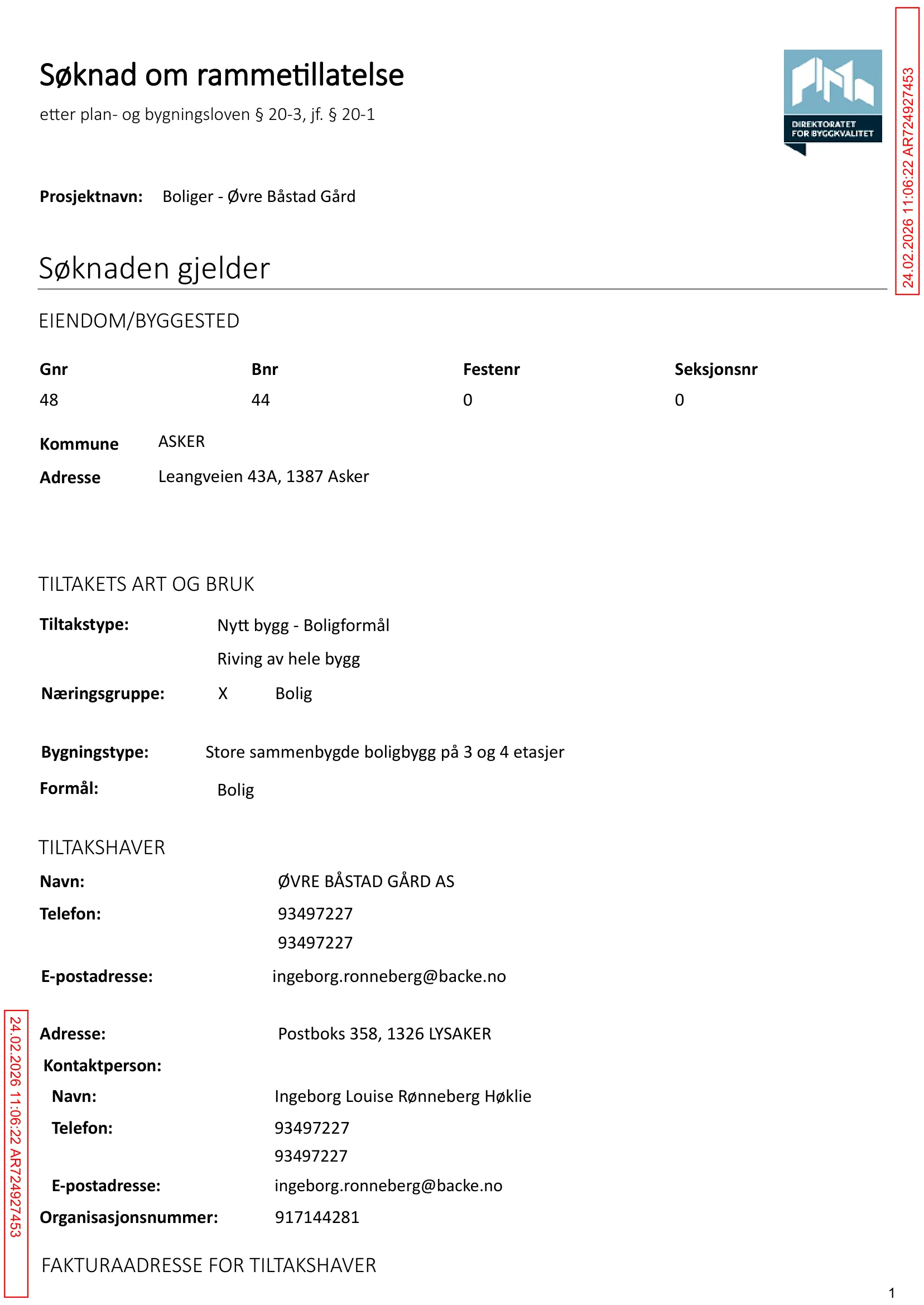 Søknad om rammetillatelse