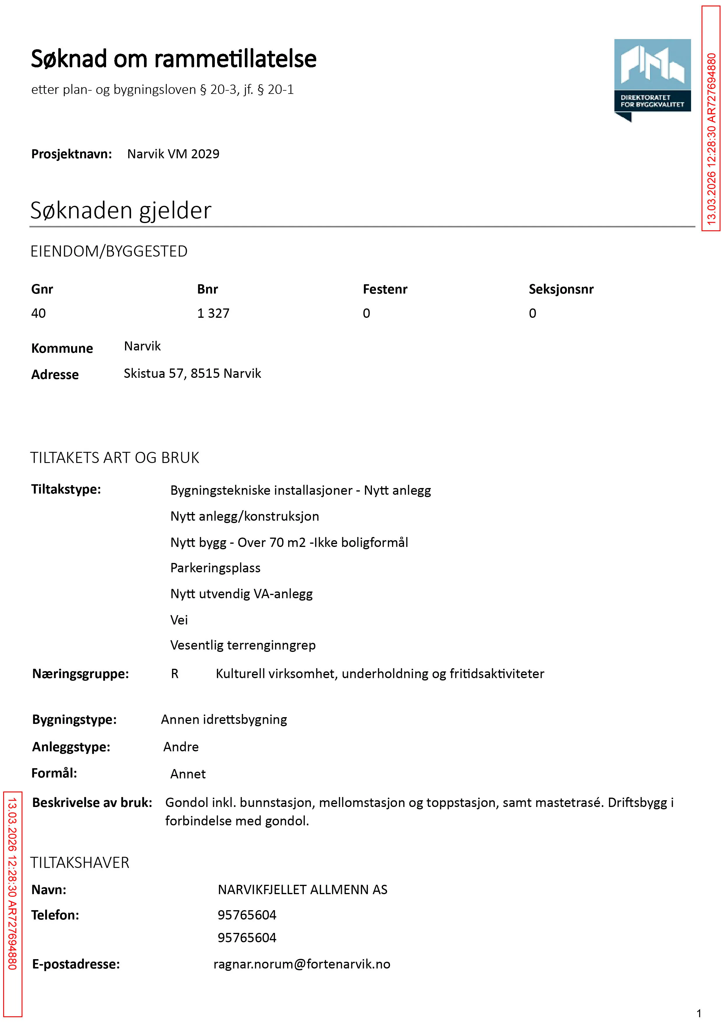 Søknad om rammetillatelse
