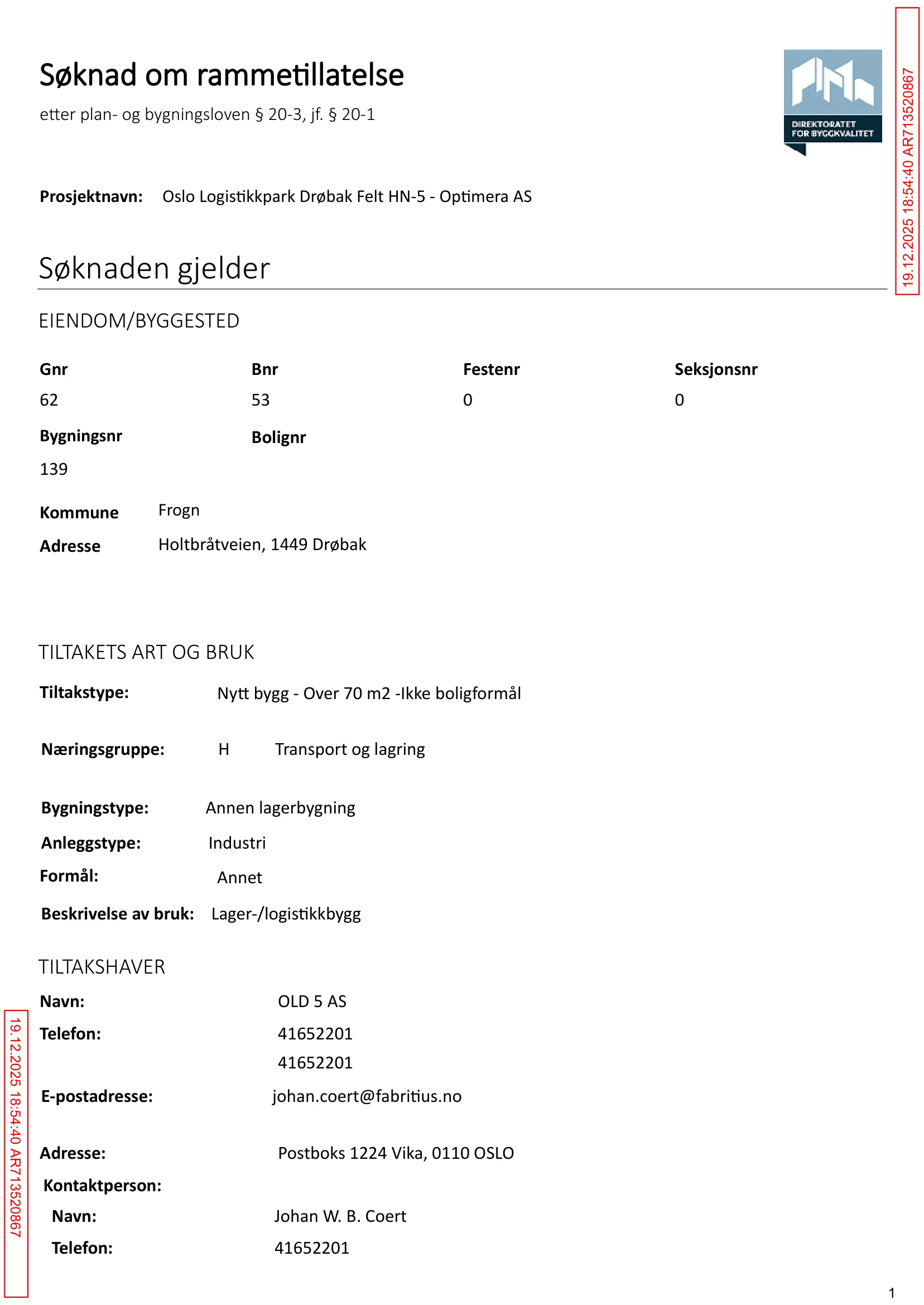Søknad om rammetillatelse