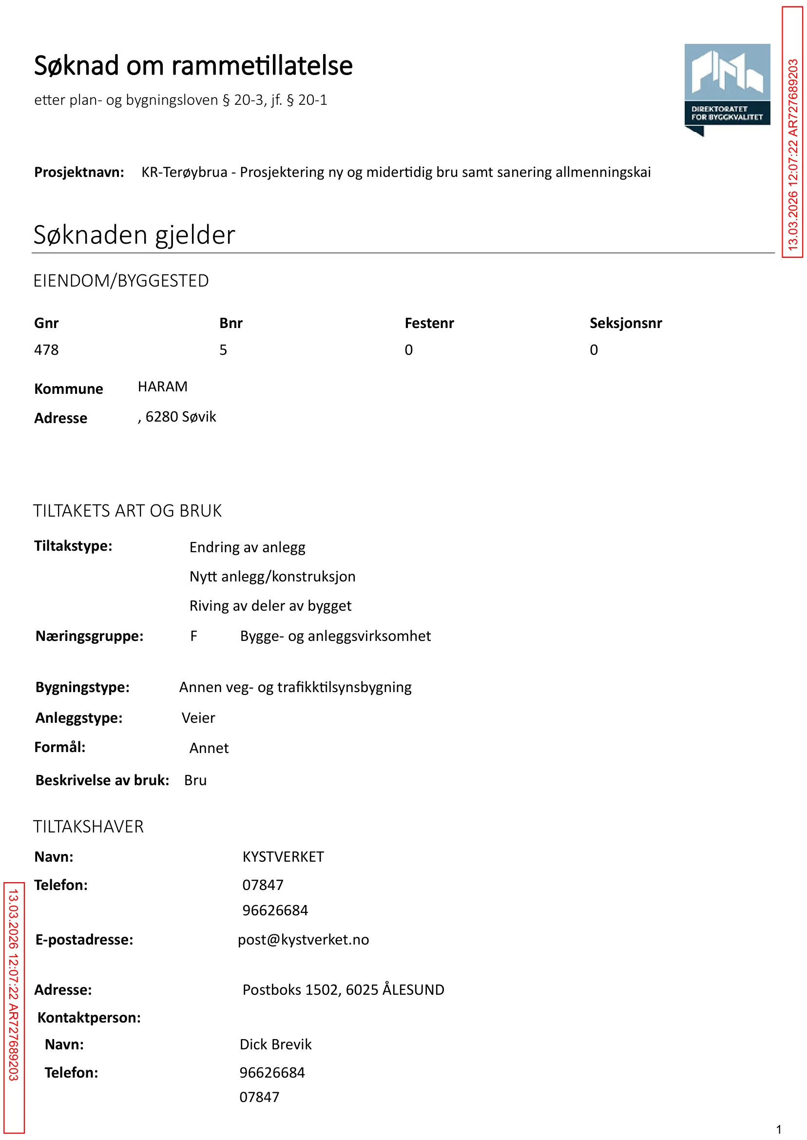 Søknad om rammetillatelse