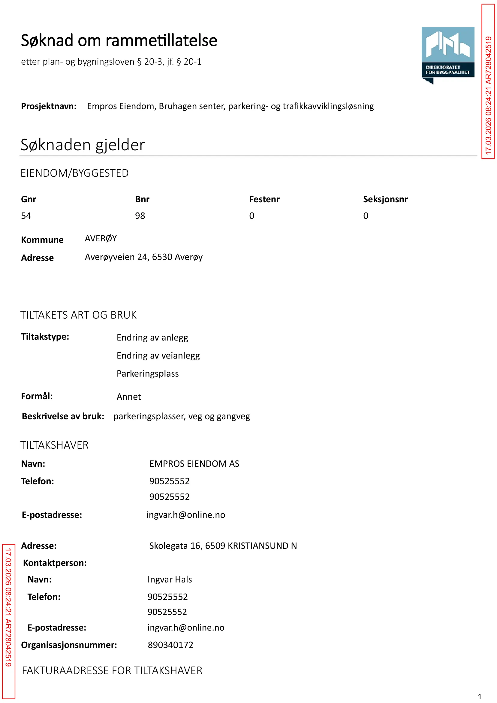 Søknad om rammetillatelse