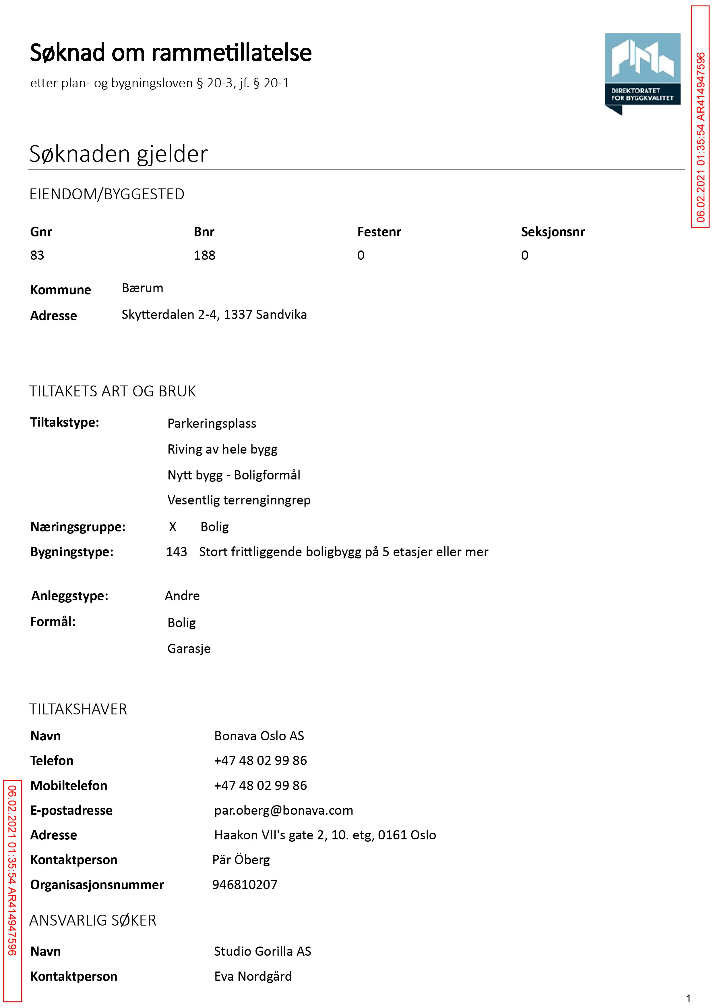 Søknad om rammetillatelse