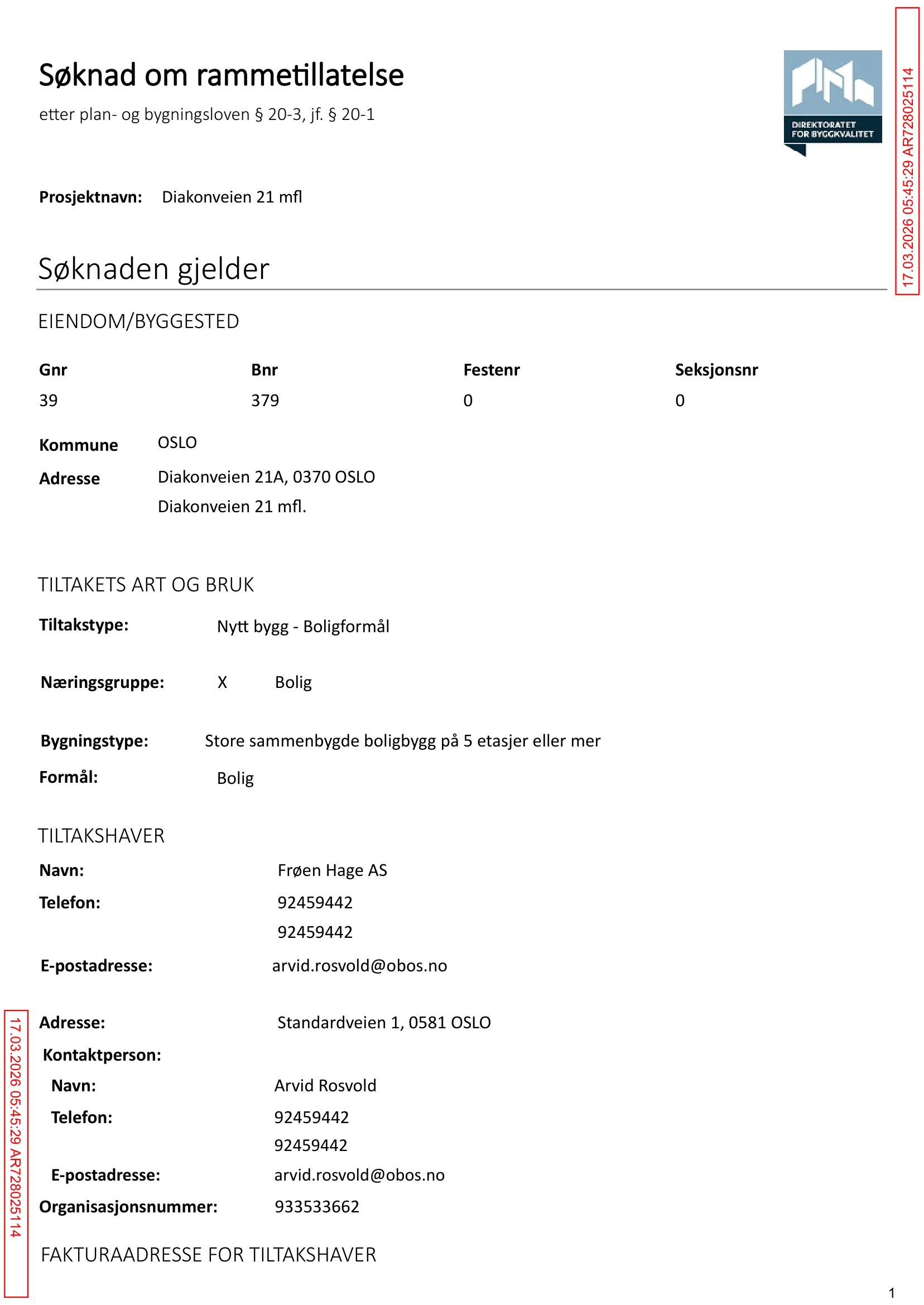 Søknad om rammetillatelse