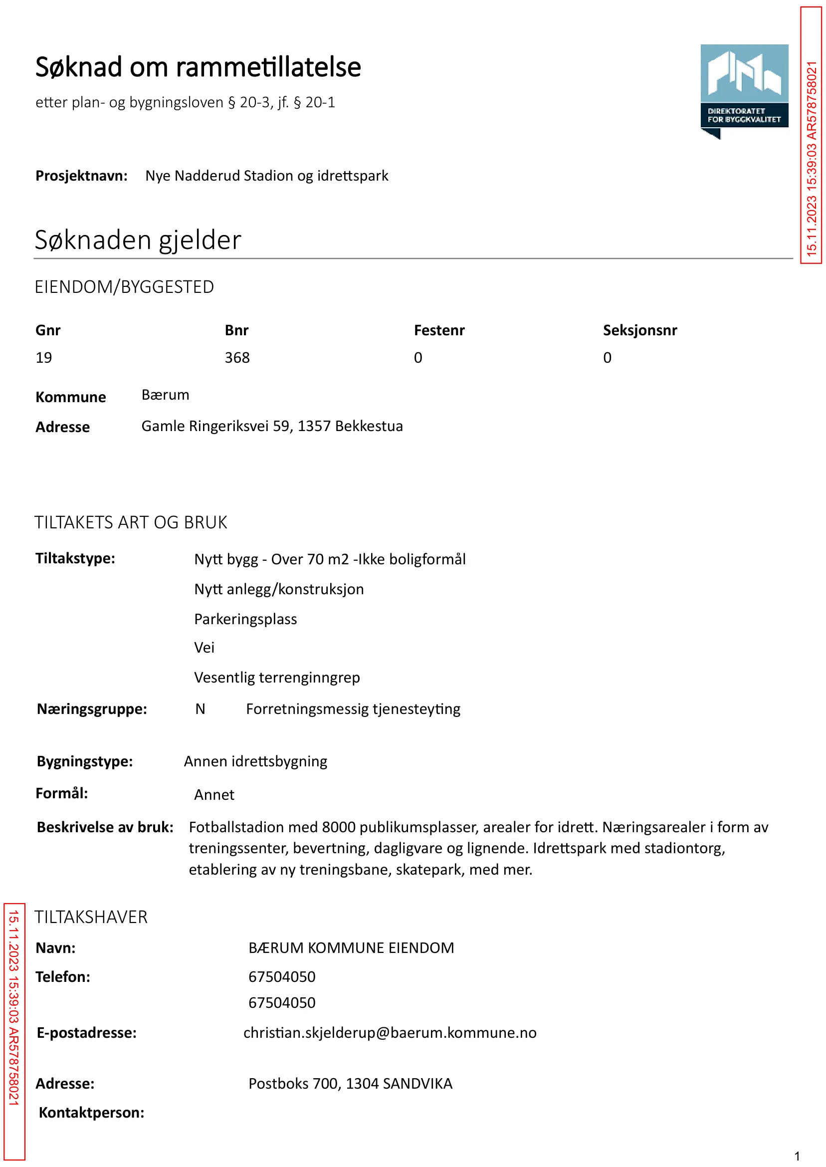 Søknad om rammetillatelse