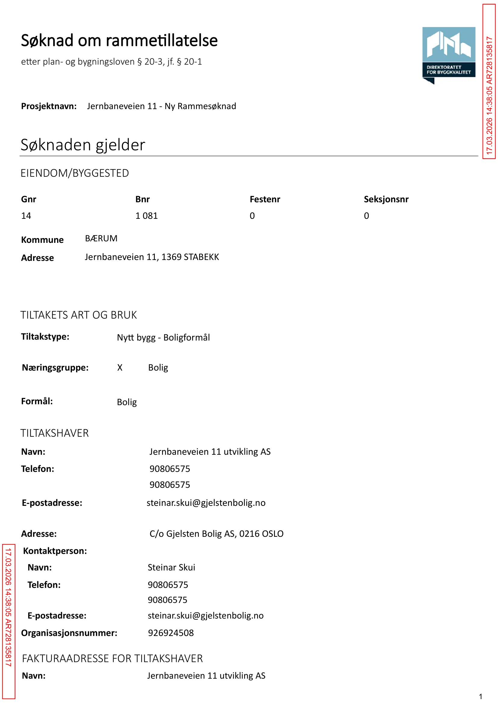 Søknad om rammetillatelse