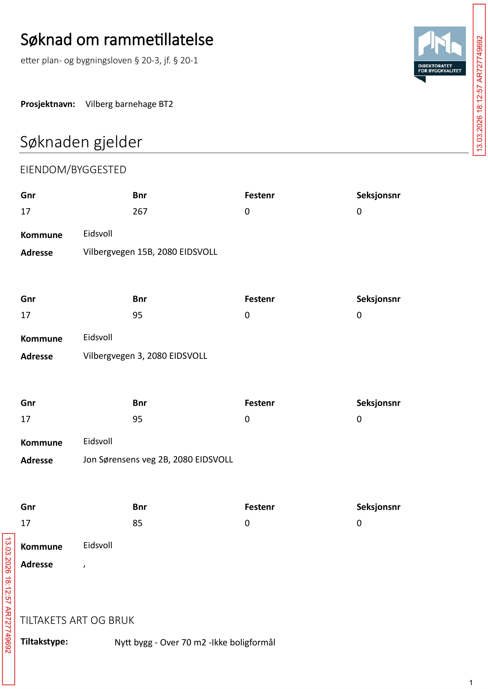 Søknad om rammetillatelse