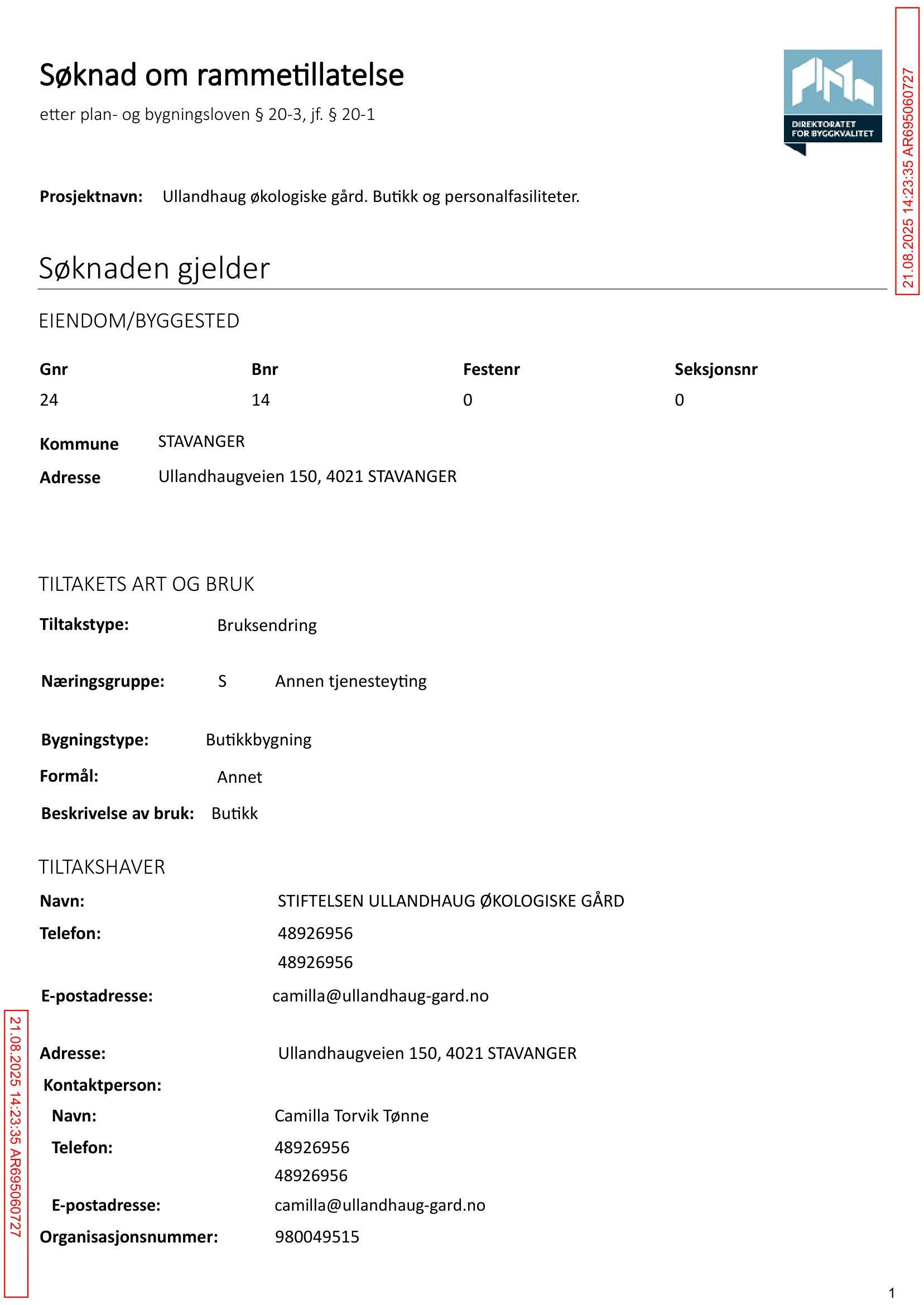 Søknad om rammetillatelse