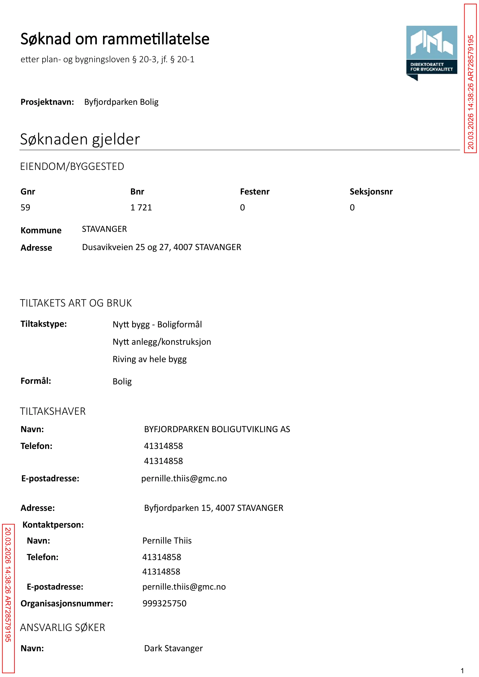 Søknad om rammetillatelse